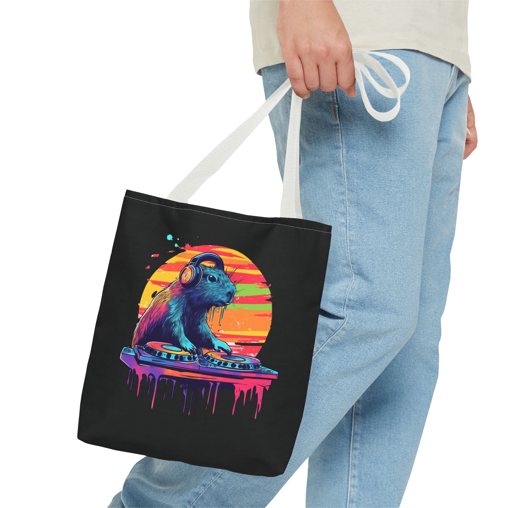 DJ Capybara Tote Bag | Festival Tote, Music Lover Gift, Chill Vibes Accessory