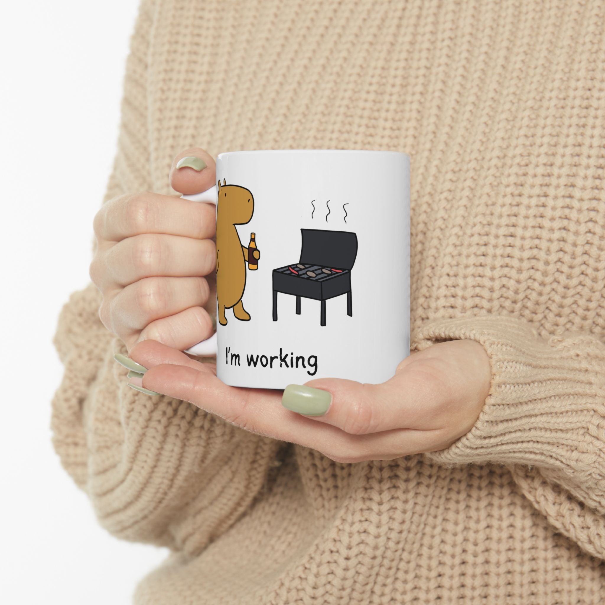 "I'm Working" Capybara Grillmaster Coffee Mug