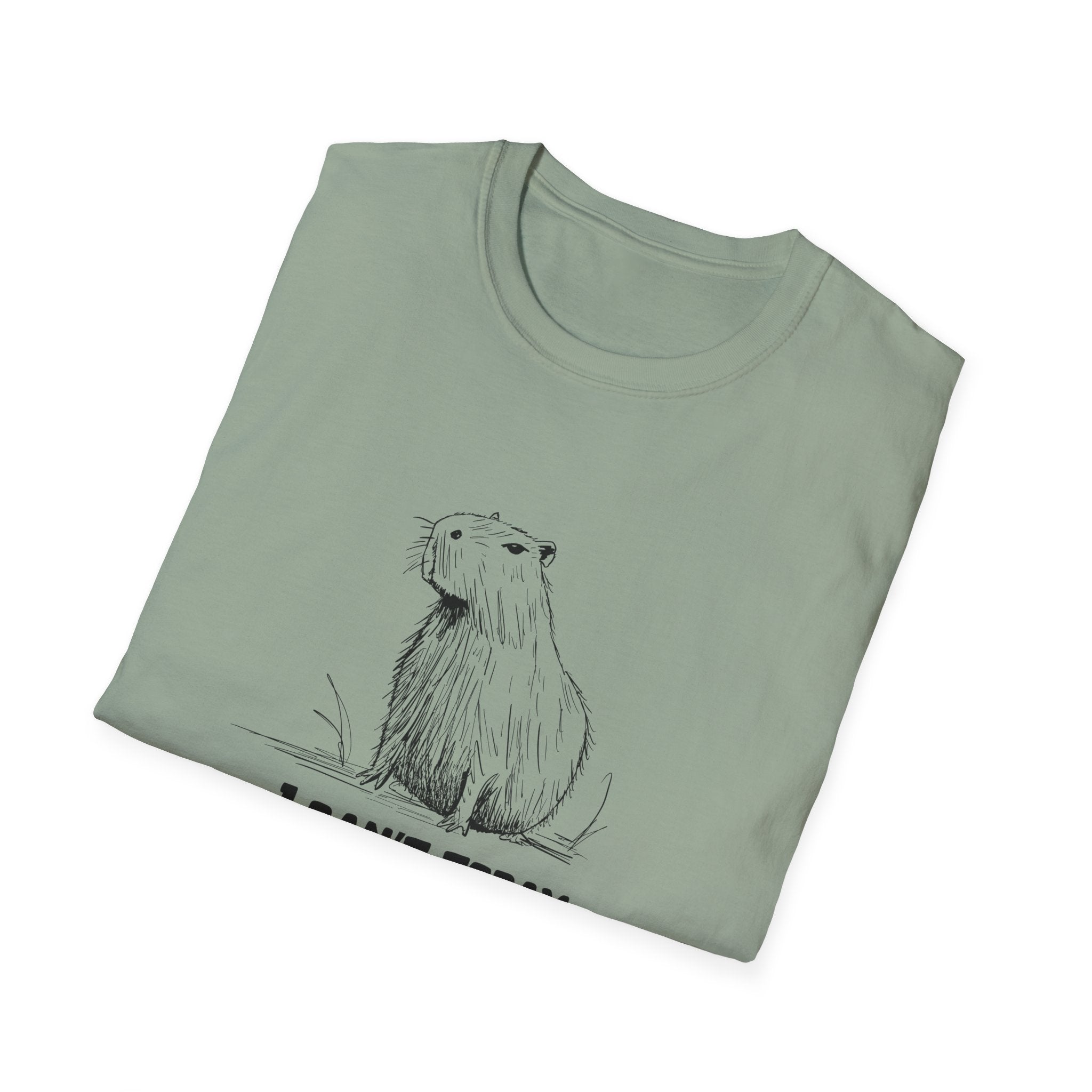 Funny Adult Tee - "I Can't Today" Capybara Softstyle Tee