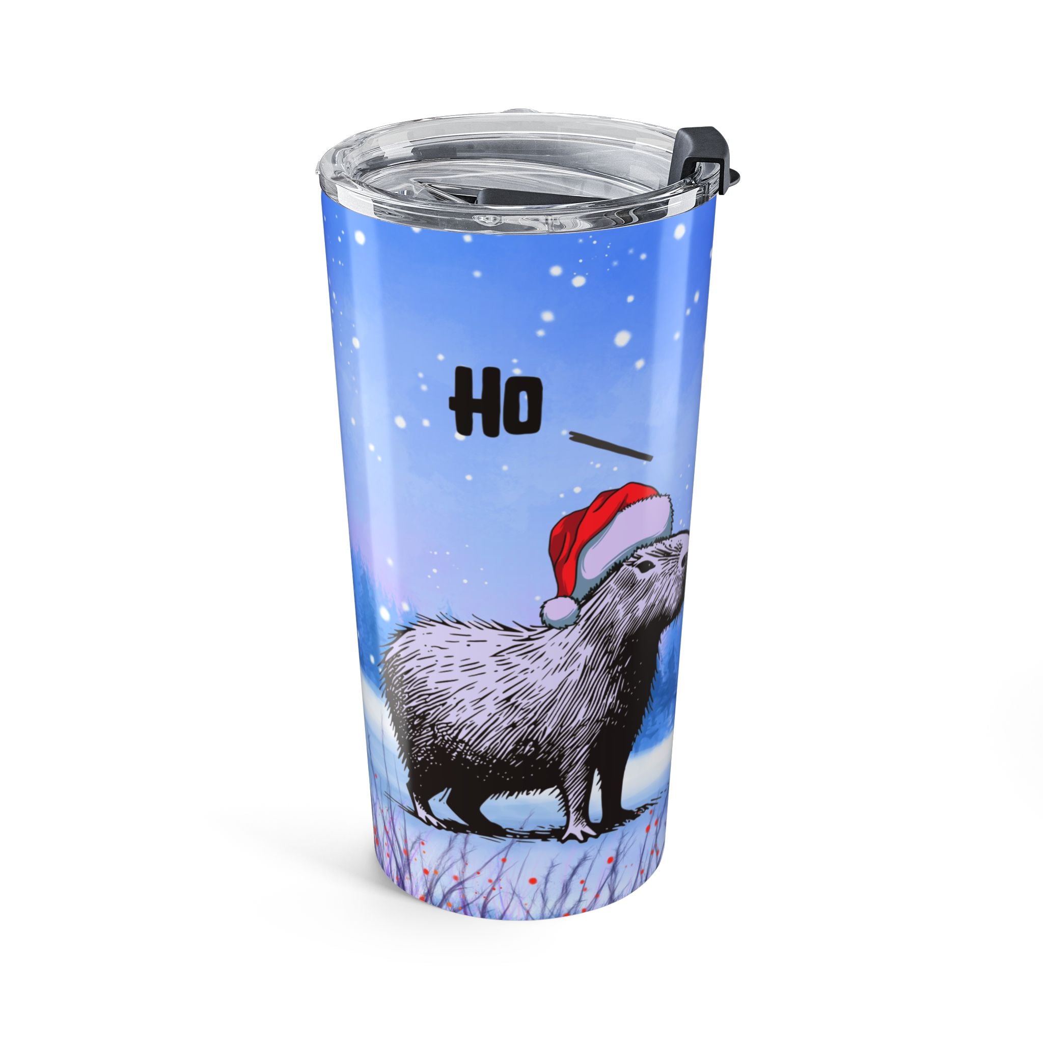 Ho Ho Ho Free Personalized Coffee Mug Tumbler – Funny Holiday Capybara Christmas Tumbler