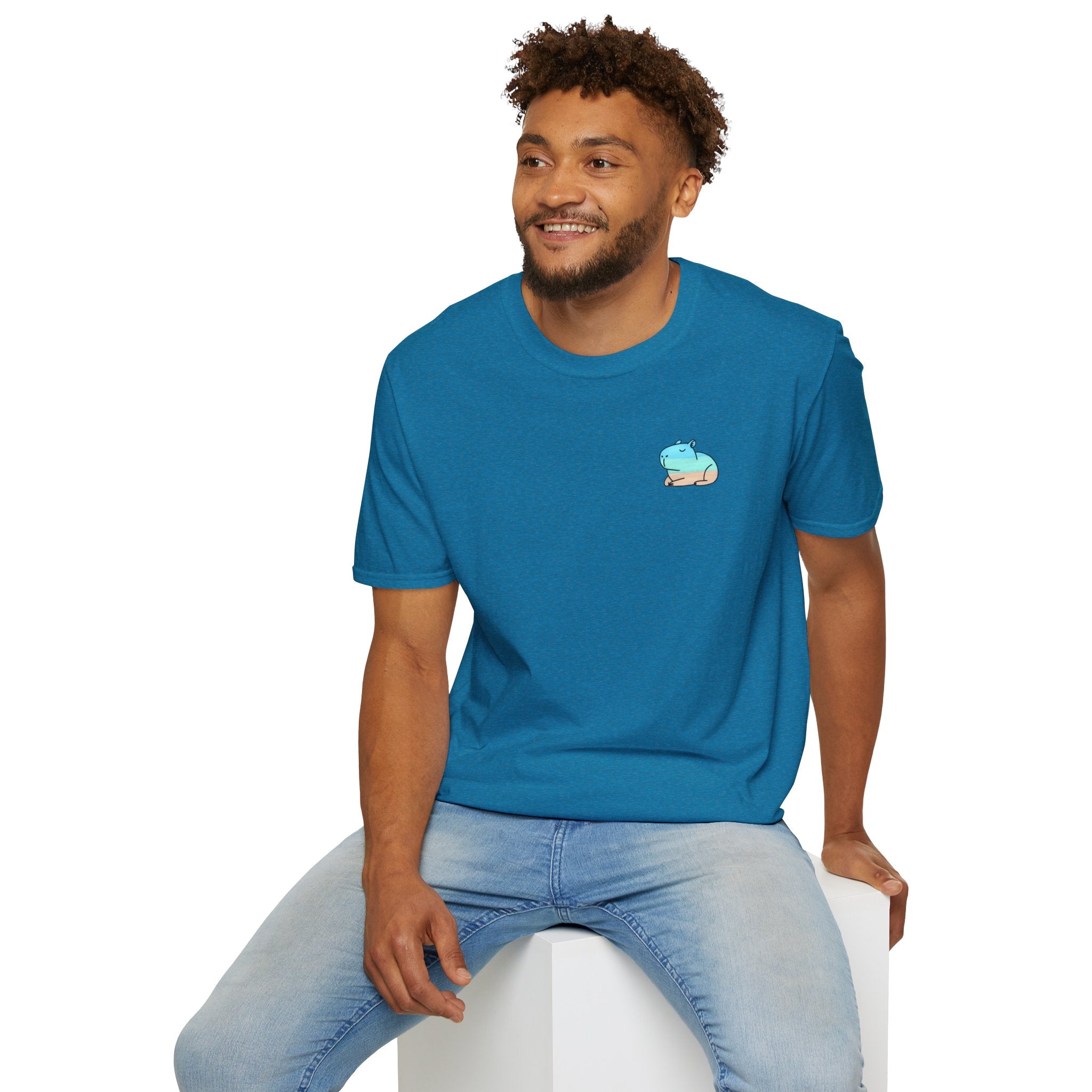 Capy Life Coastal Capybara Tee – Hand-Painted Beach Softstyle Tee