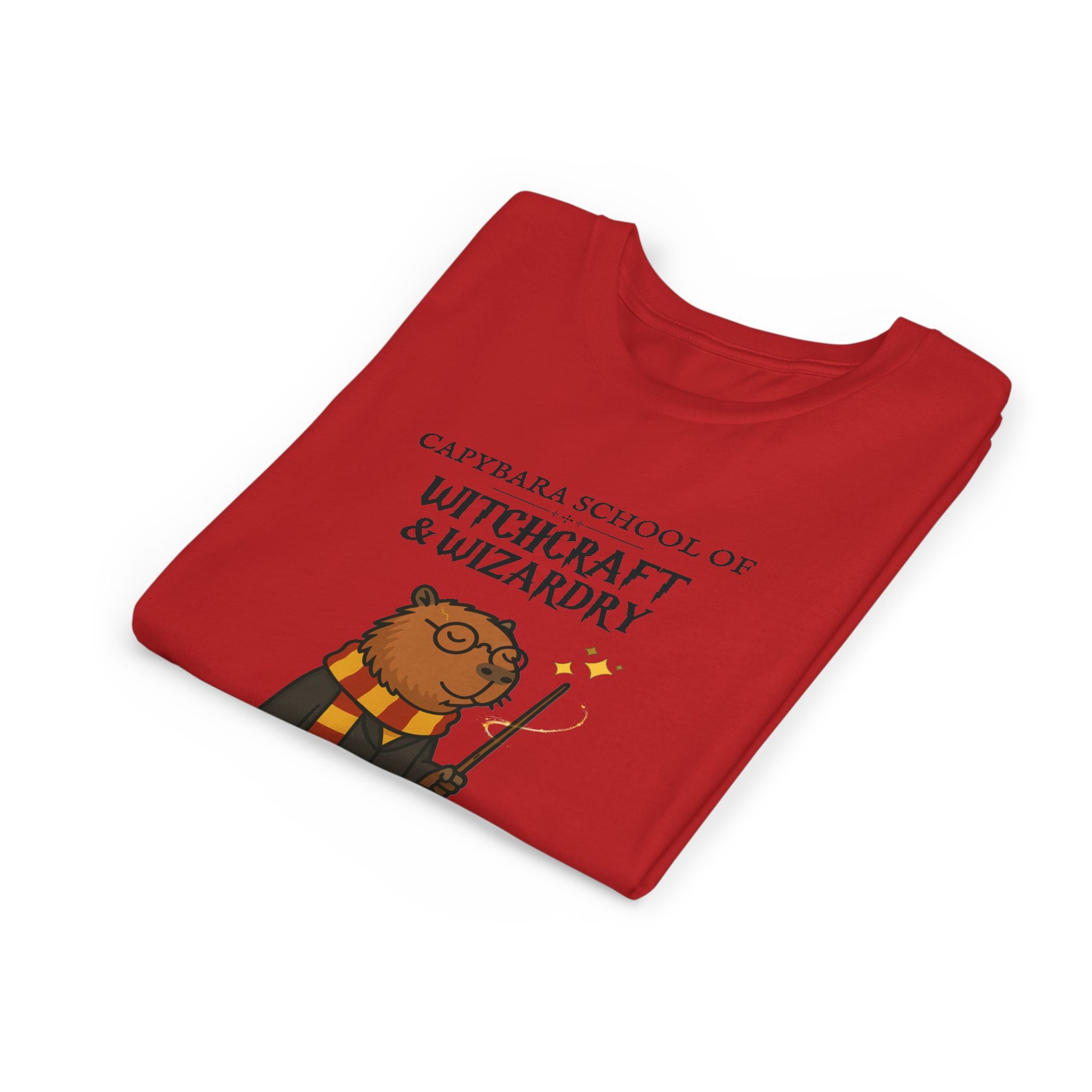 Whimsical Youth Tee - Capybara School of Witchcraft & Wizardry, Funny Hairy Potter Parody | Magical Fandom Gift | Youth Hairy Potter Unisex Tee