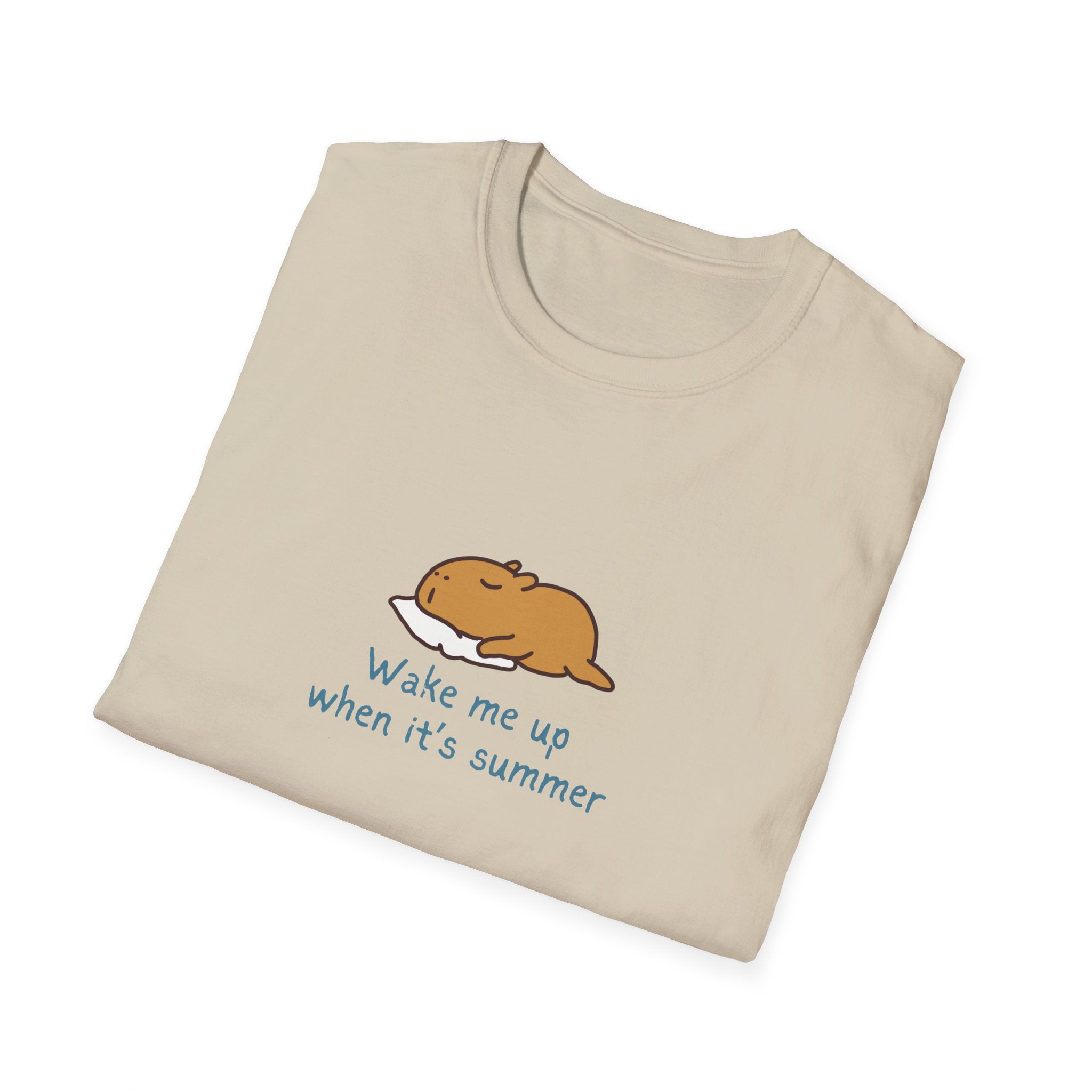 "Wake Me Up When Its Summer" Capybara Nap Softstyle Adult Tee