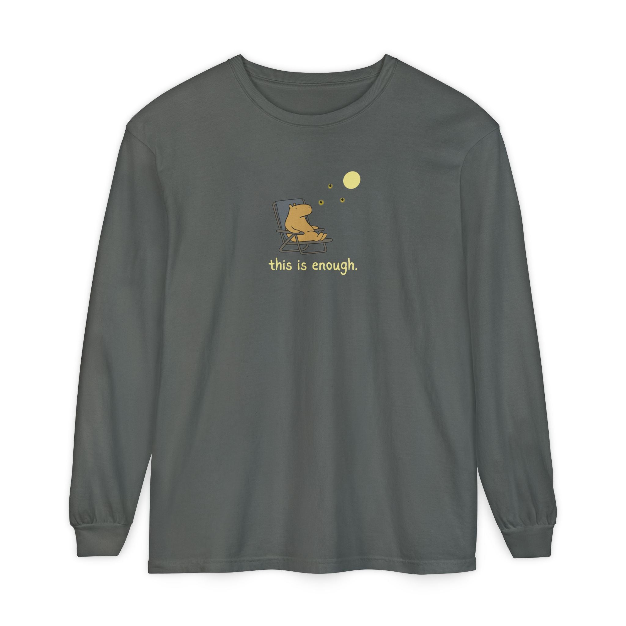 This is Enough Moonlight Capybara Long Sleeve Tee
