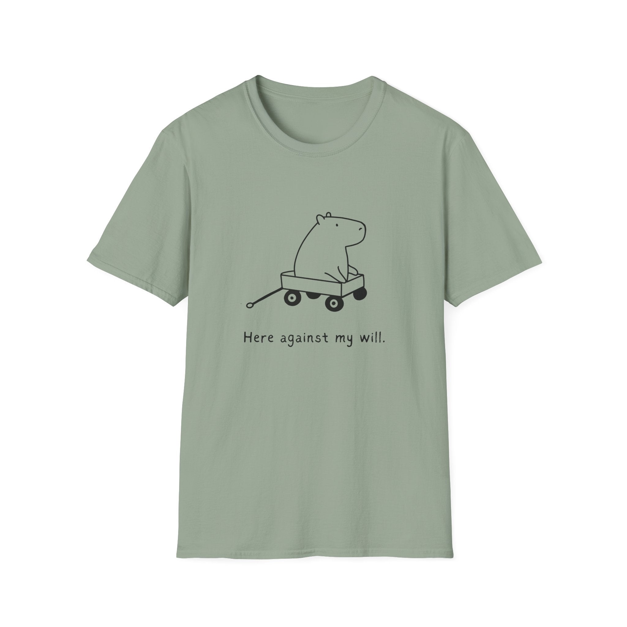 Funny Minimalist Tee - Here Against My Will Capybara Shirt