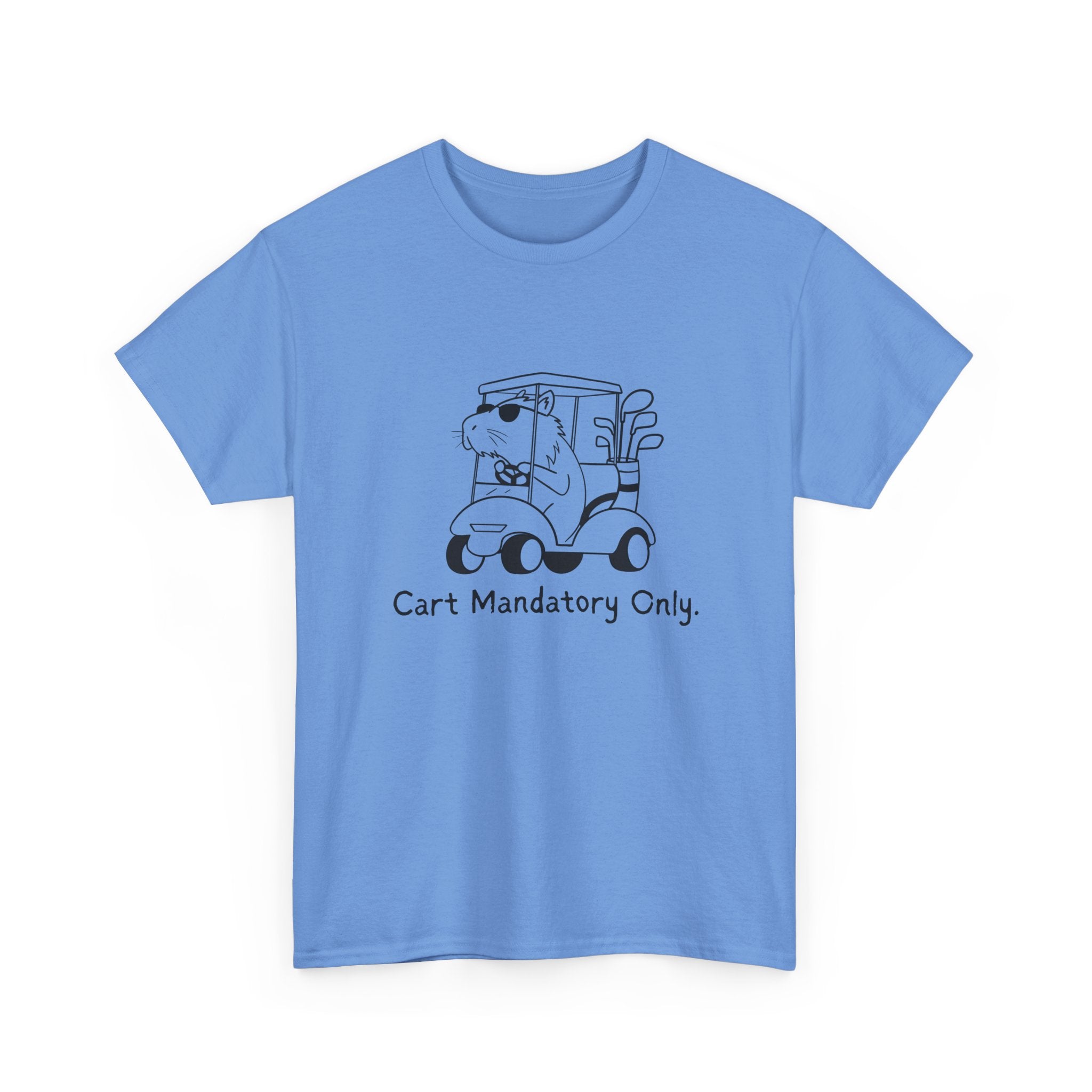 Funny Golf Shirt "Cart Path Mandatory" Capybara Golf Heavy Tee