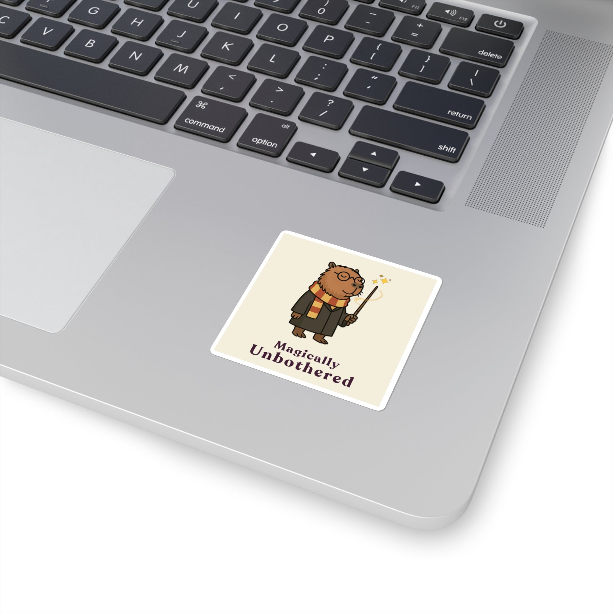 Hairy Potter Sticker – Funny Wizard Capybara Vinyl Sticker | Magically Unbothered