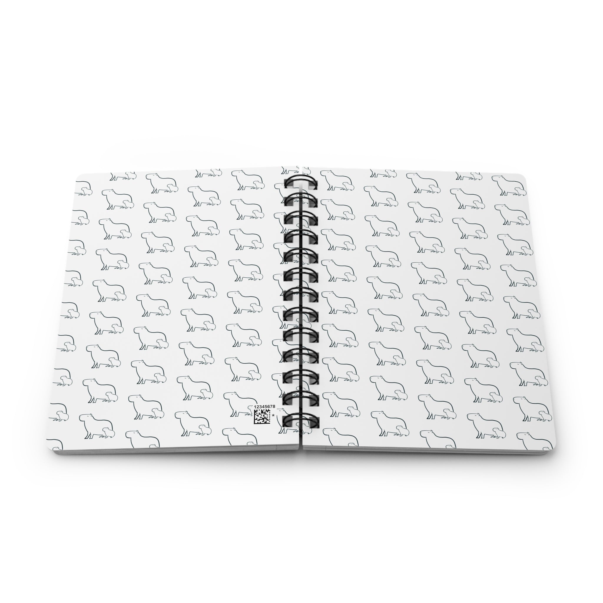 Minimalist Capybara Spiral Notebook – Mom and Baby Pattern Journal