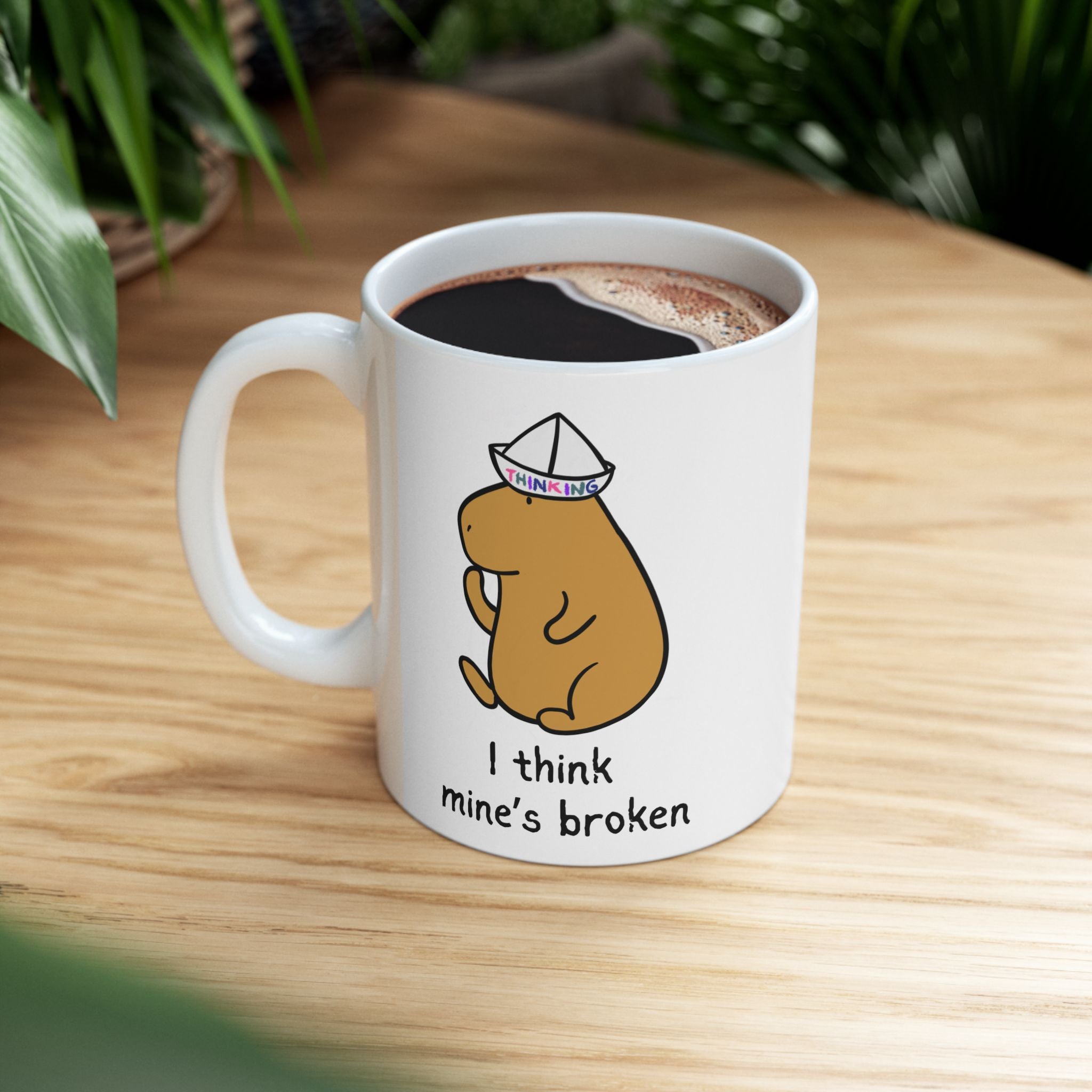 "I think mine's broken" Capybara Funny Coffee Mug