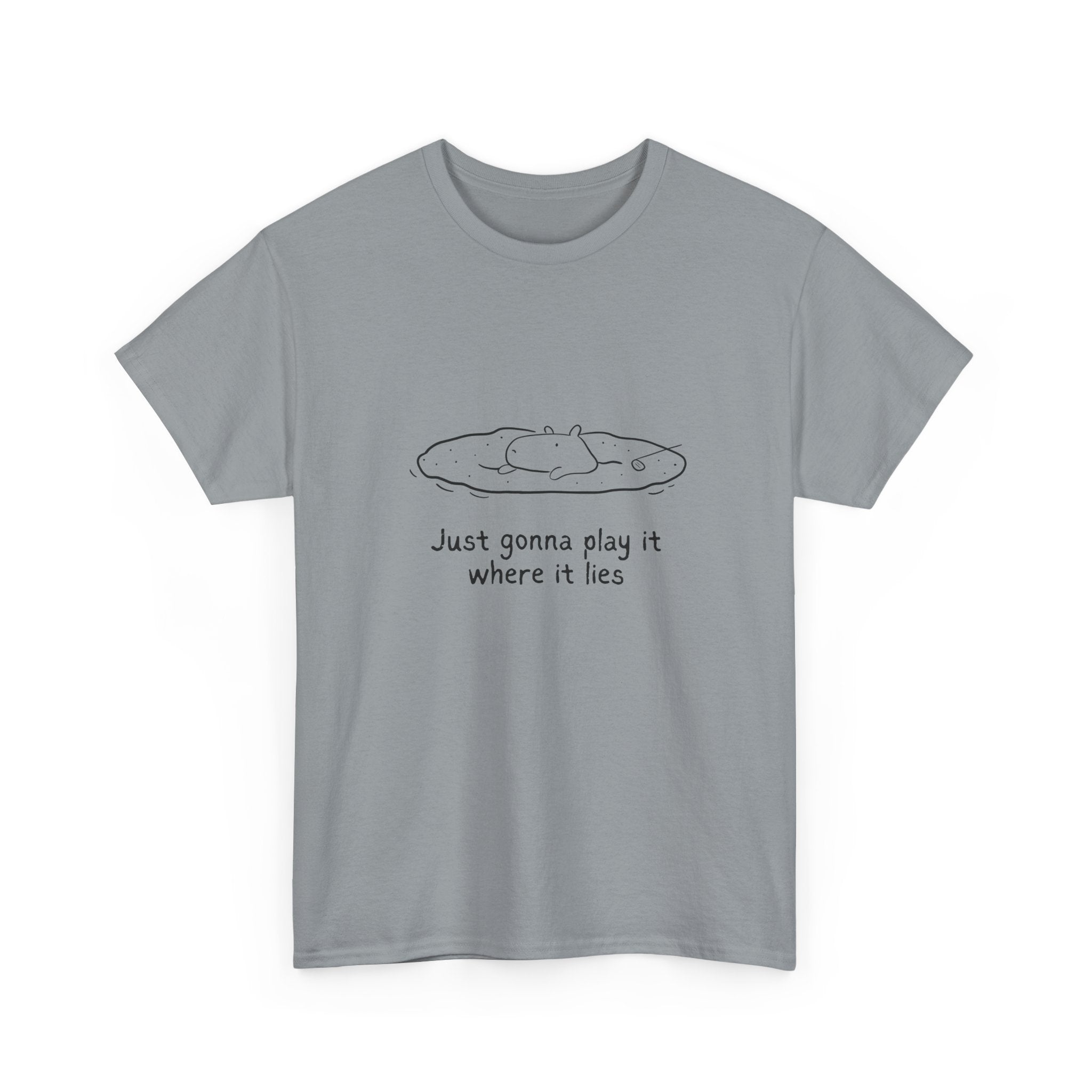 Just Gonna Play It Where It Lies – Funny Capybara Golf Heavy Tee