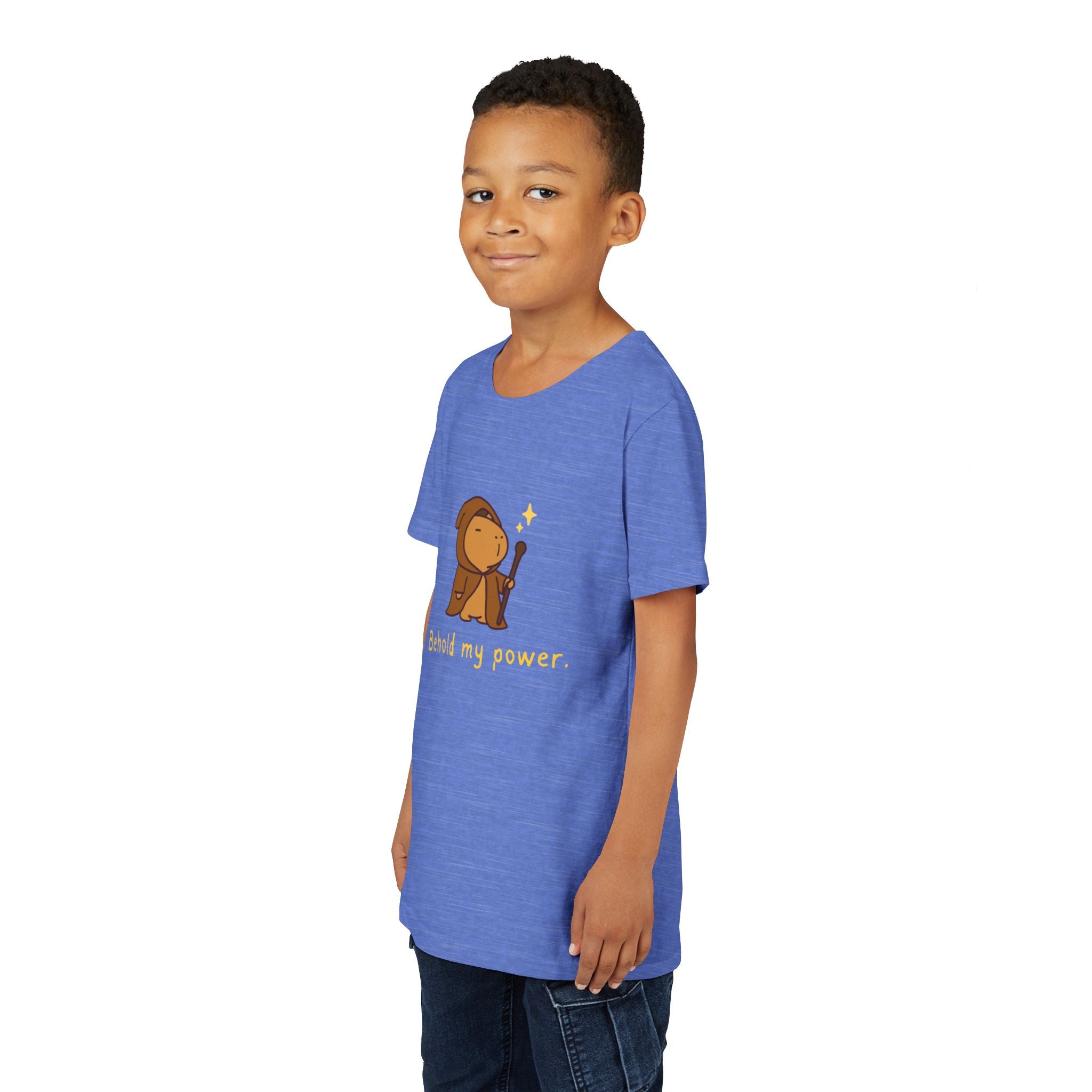 Behold My Power Kids T-Shirt – Funny Wizard Capybara Shirt for Kids