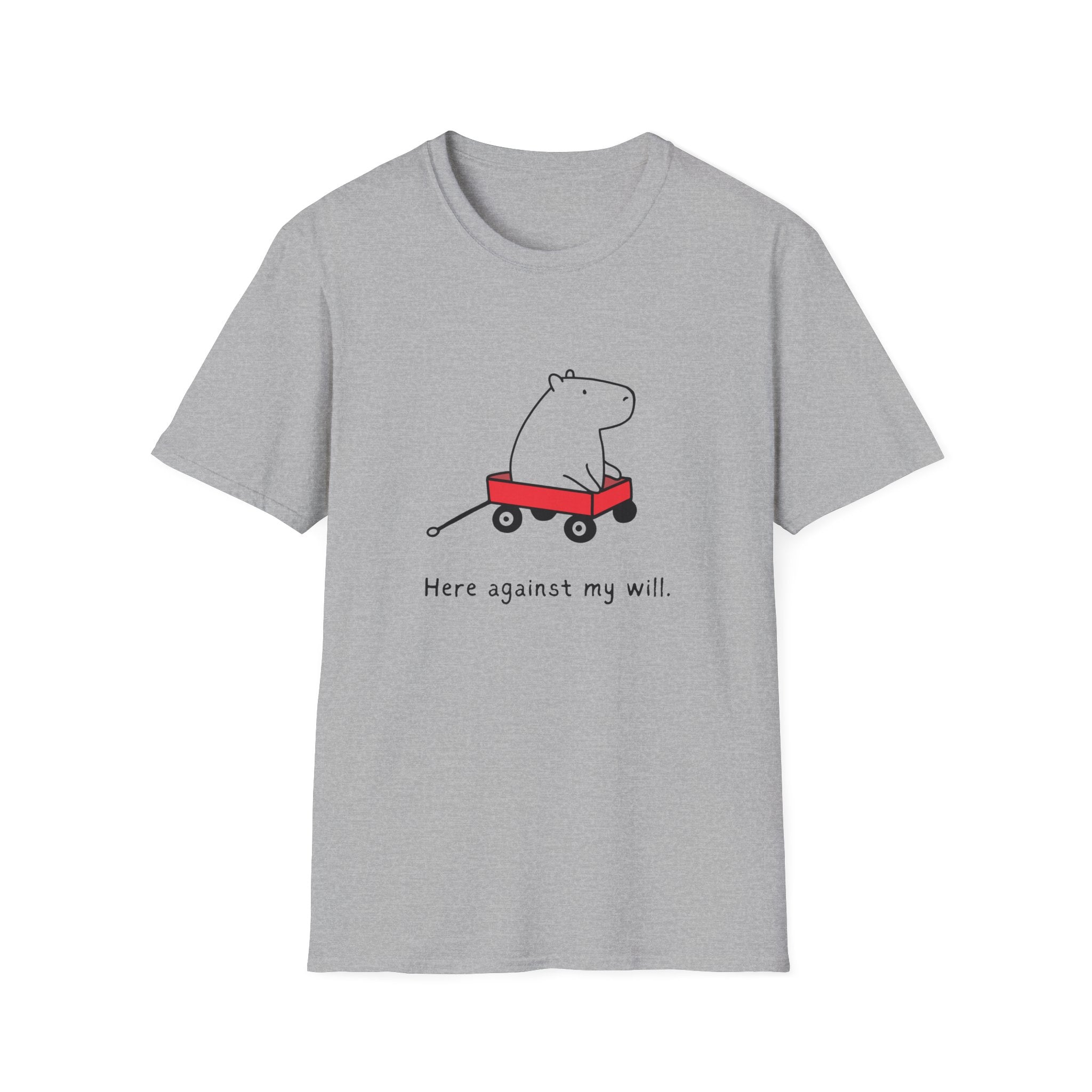 Funny Minimalist Tee - Here Against My Will Capybara Shirt