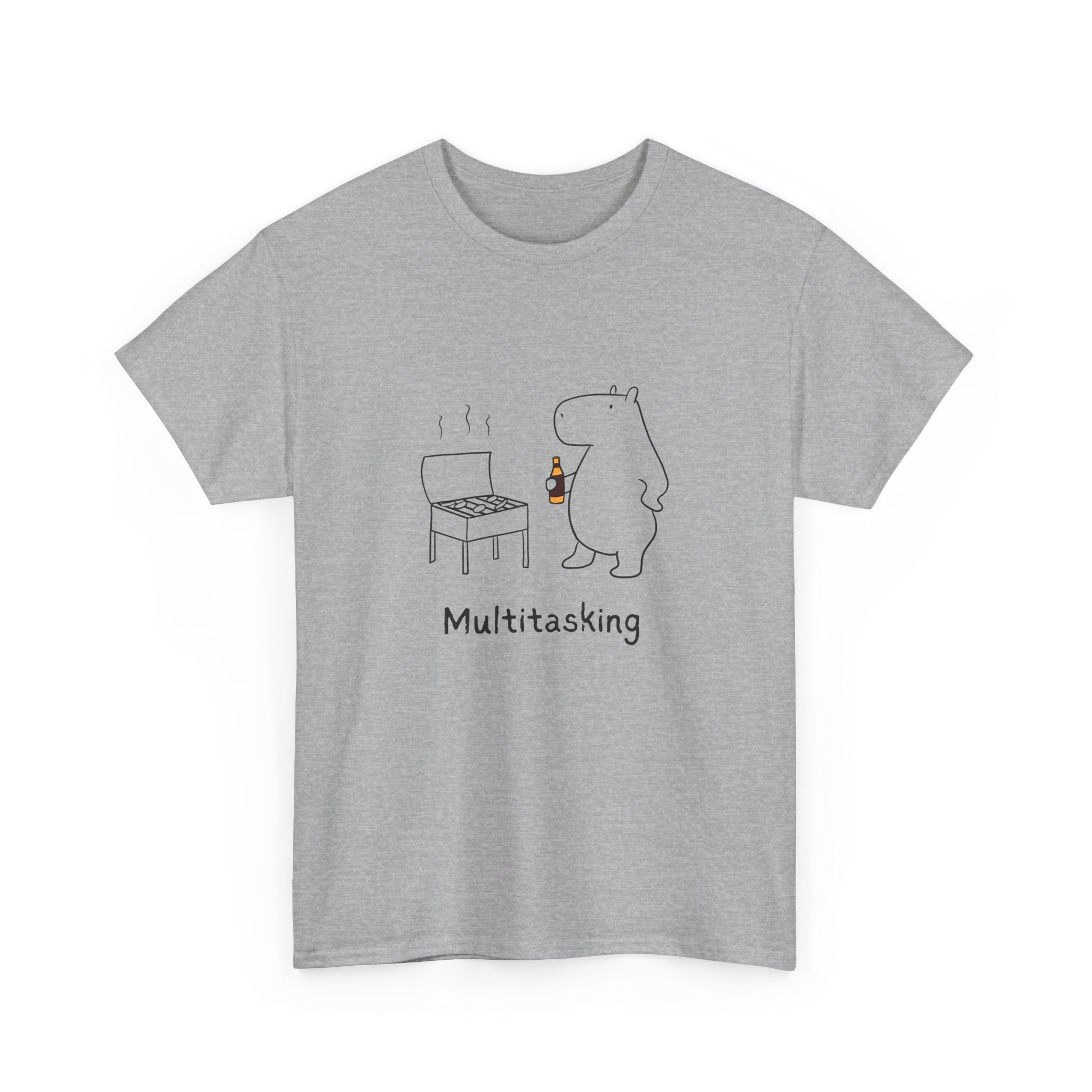 Multitasking BBQ – Funny Capybara Grilling Heavy Tee