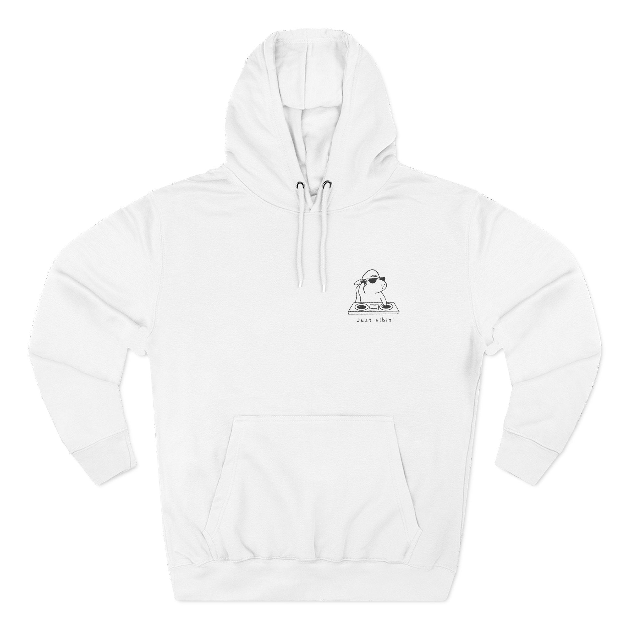 "Just Vibin" Embroidered Capybara Premium Hoodie