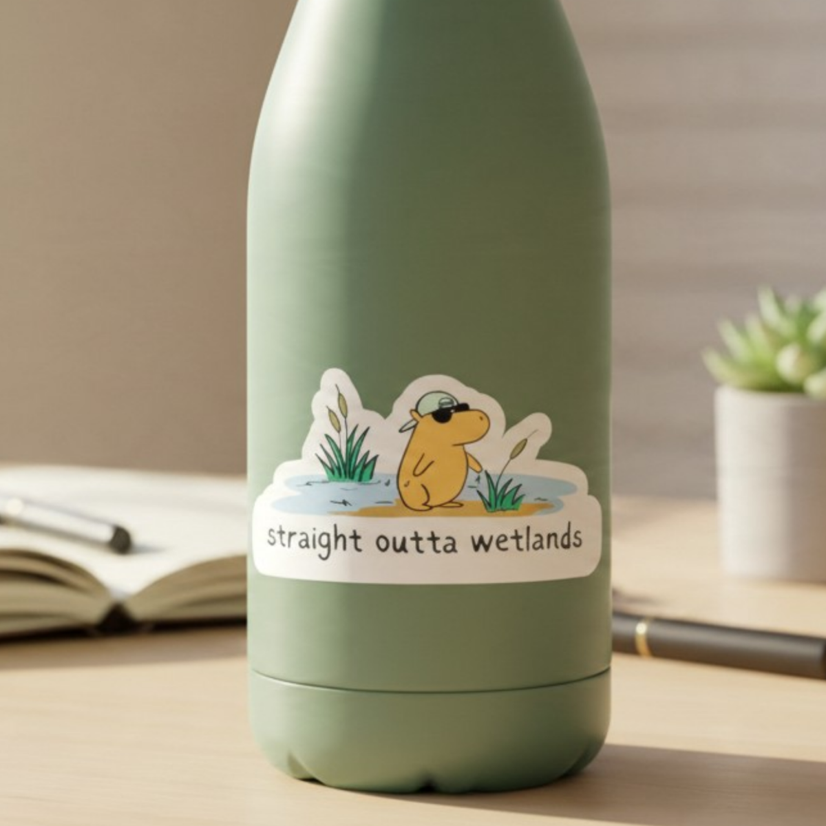 Straight Outta Wetlands – Die Cut Capybara Sticker