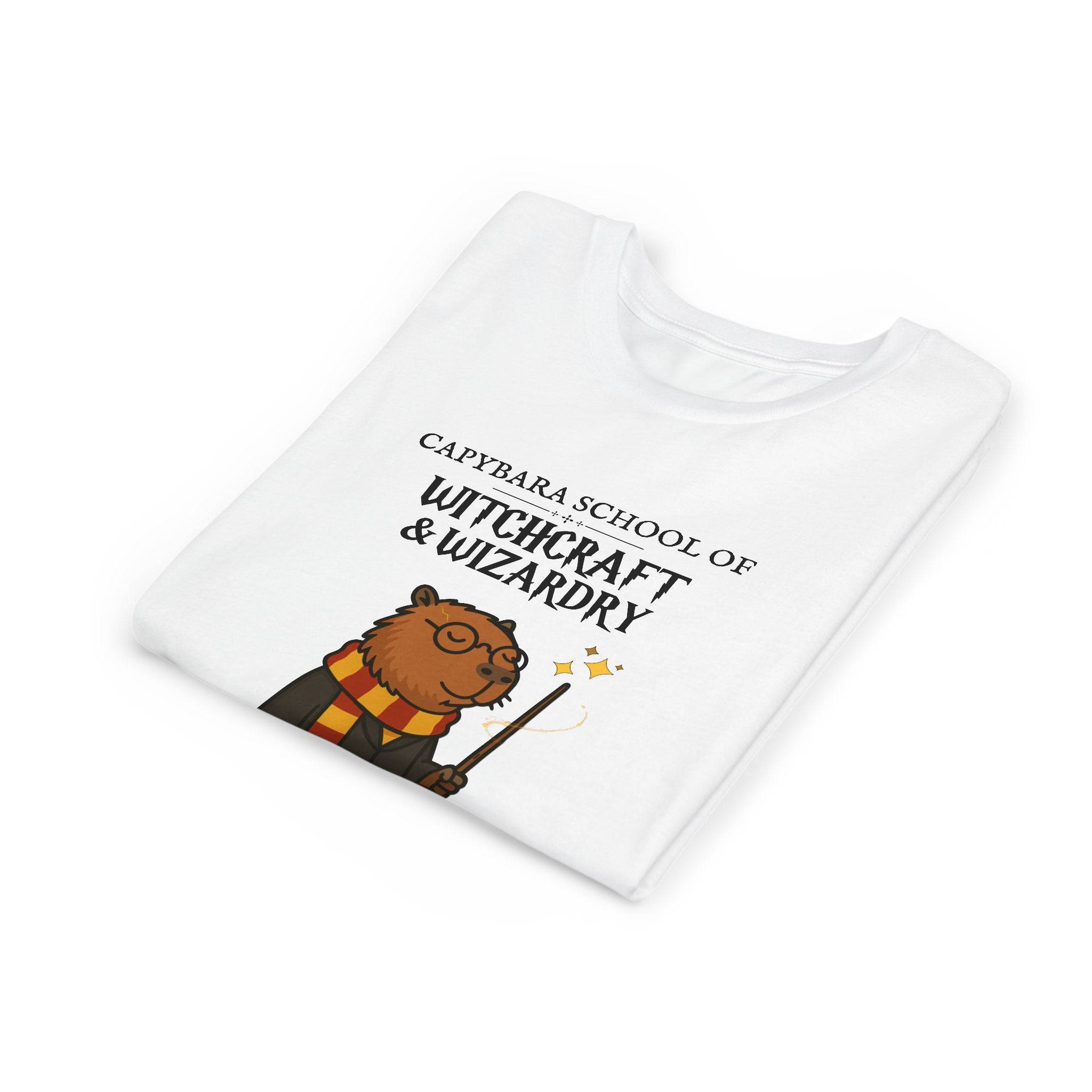 Whimsical Youth Tee - Capybara School of Witchcraft & Wizardry, Funny Hairy Potter Parody | Magical Fandom Gift | Youth Hairy Potter Unisex Tee
