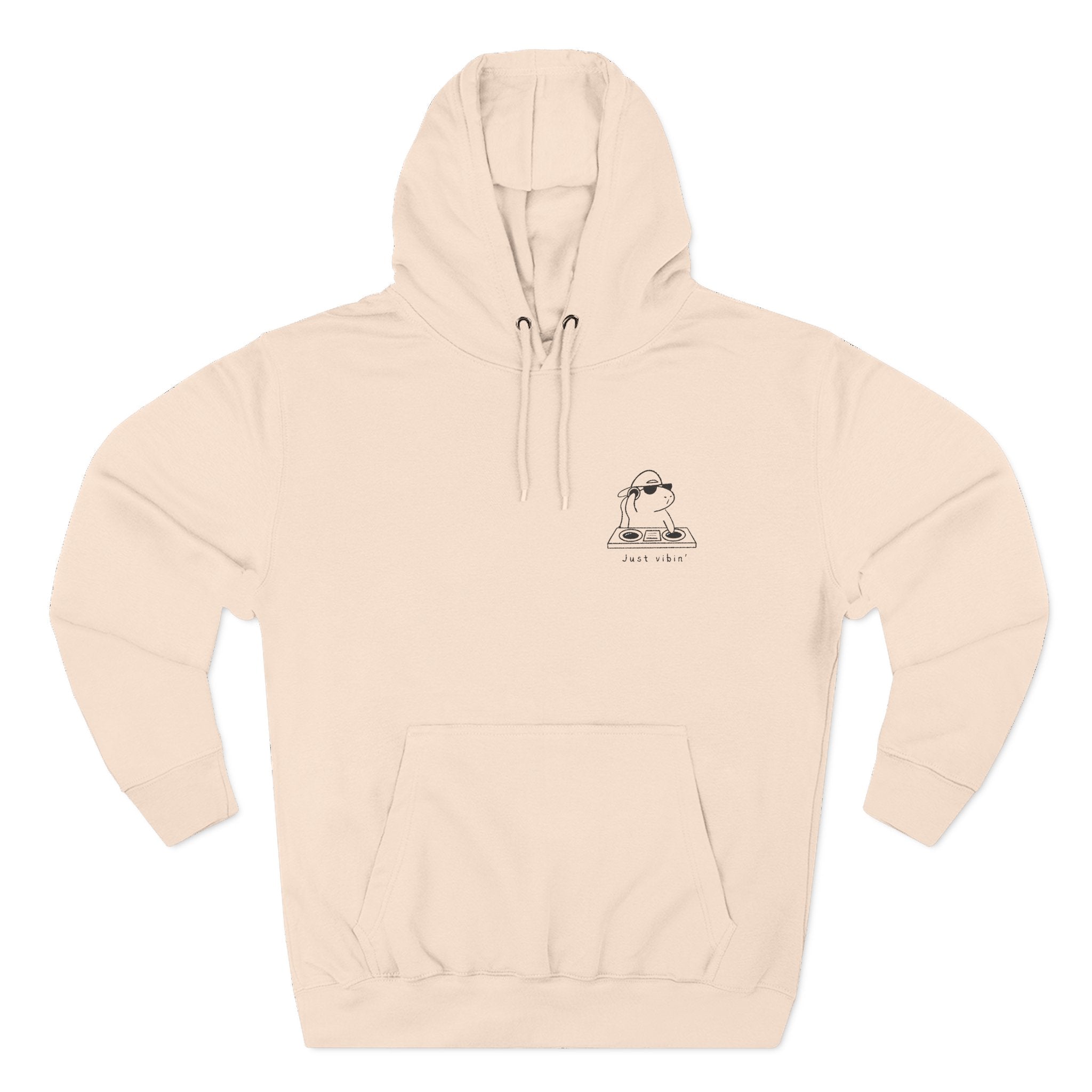"Just Vibin" Embroidered Capybara Premium Hoodie