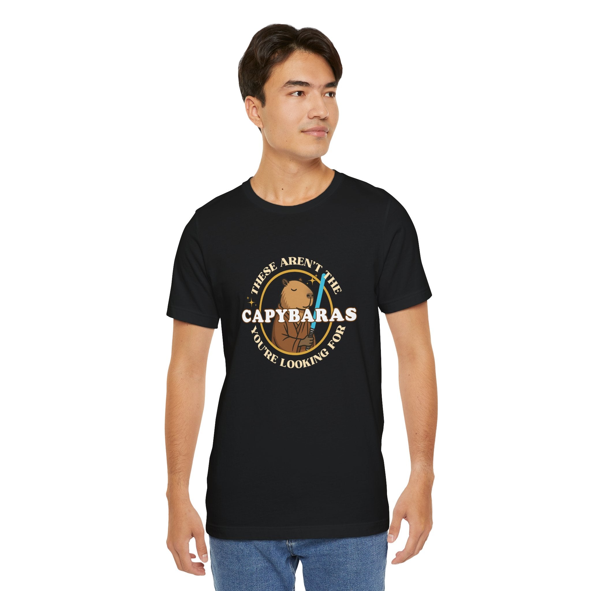 Star Wars Parody Shirt – These Aren’t the Capybaras You’re Looking For – Obi-Wan Capybara – Funny Nerd Gift - Unisex Adult Tee
