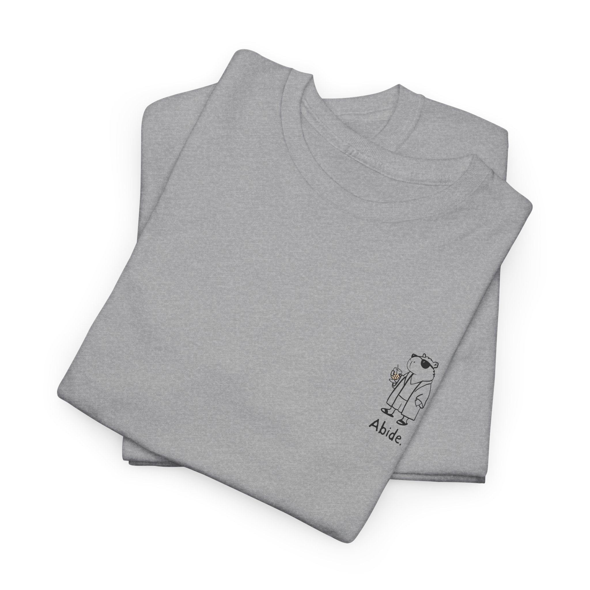 "Abide" Left Logo Capybara Dude Heavy Tee