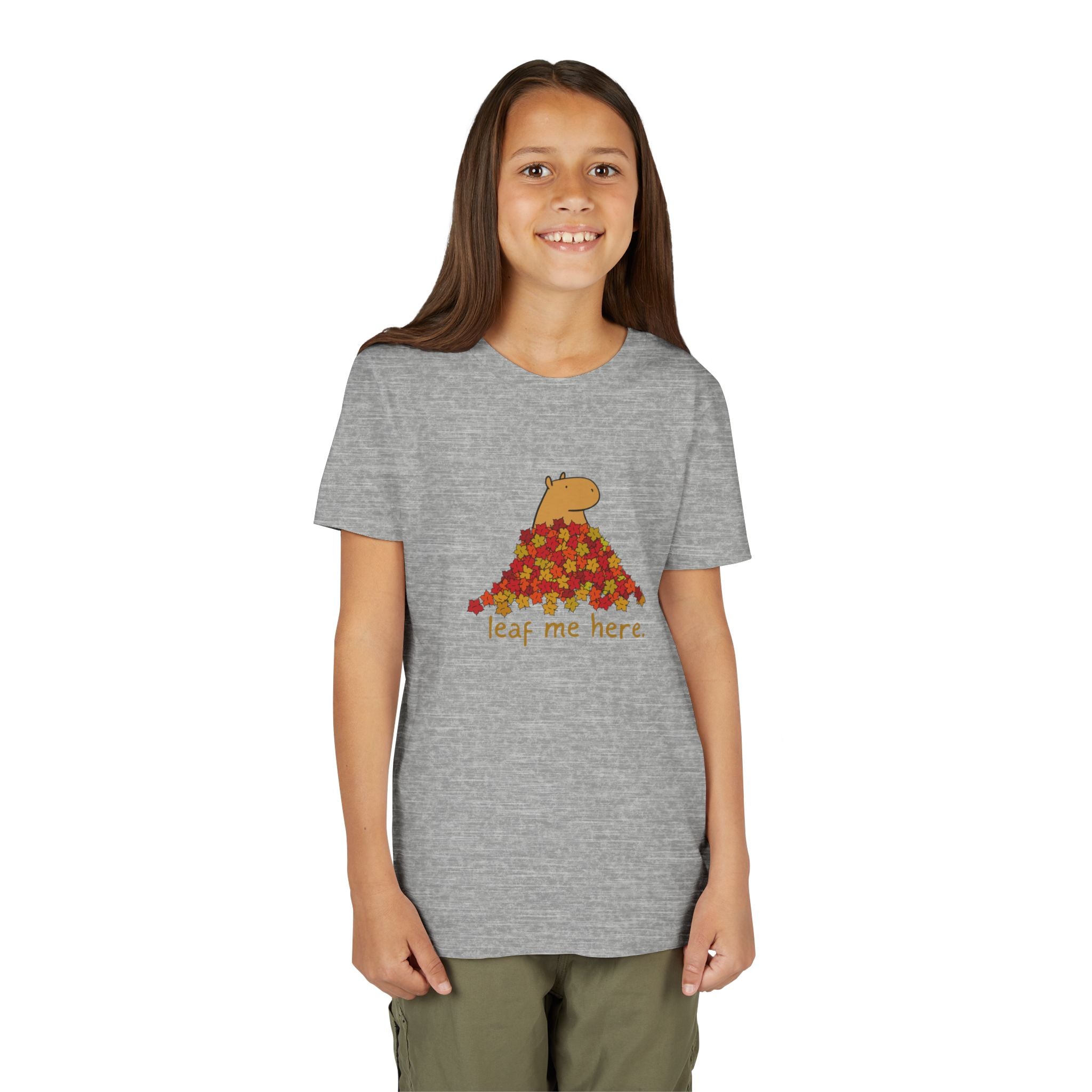 Leaf Me Here Capybara Leaf Pile Youth Tee