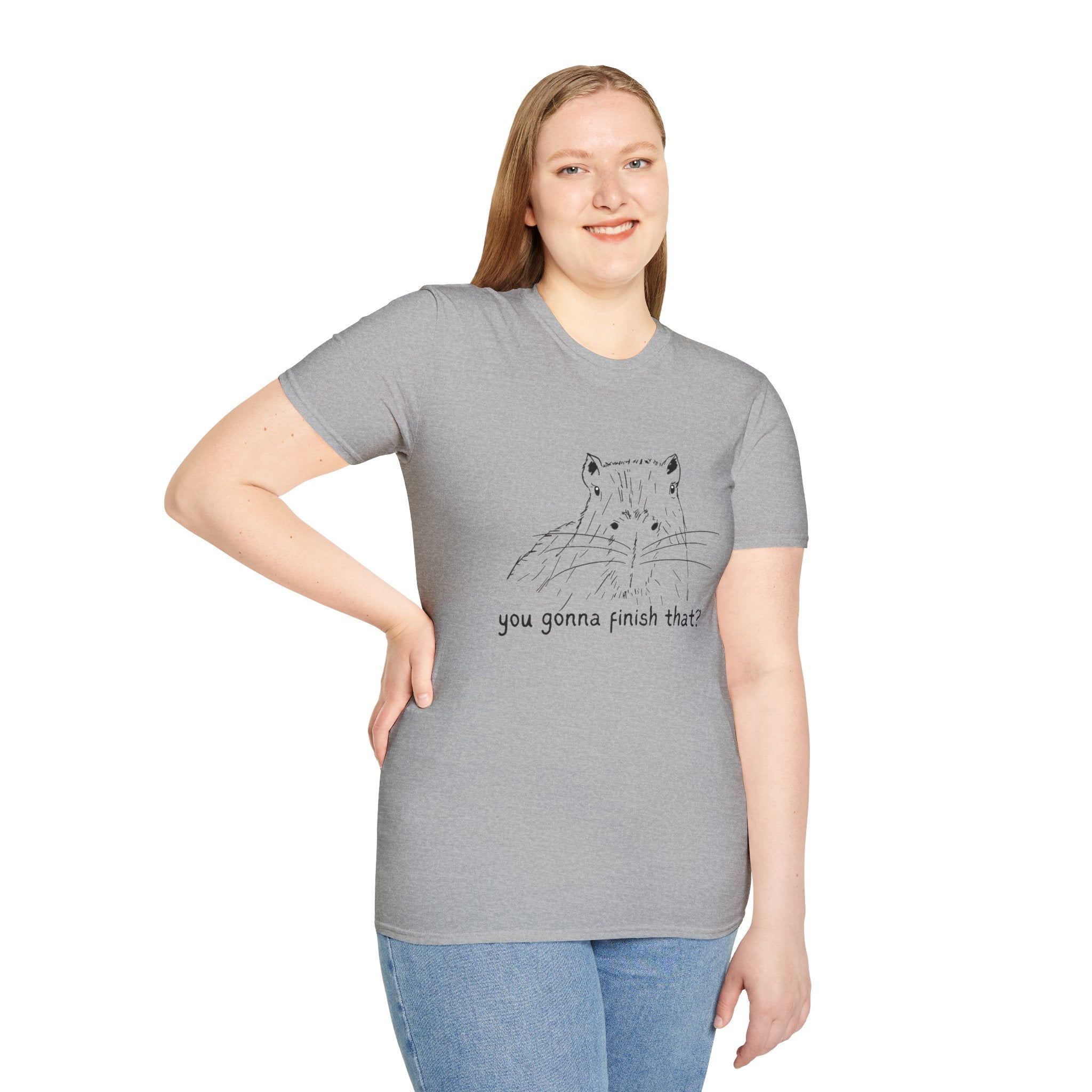 "You gonna finish that?" Capybara Leftover Lover Softstyle Adult Tee