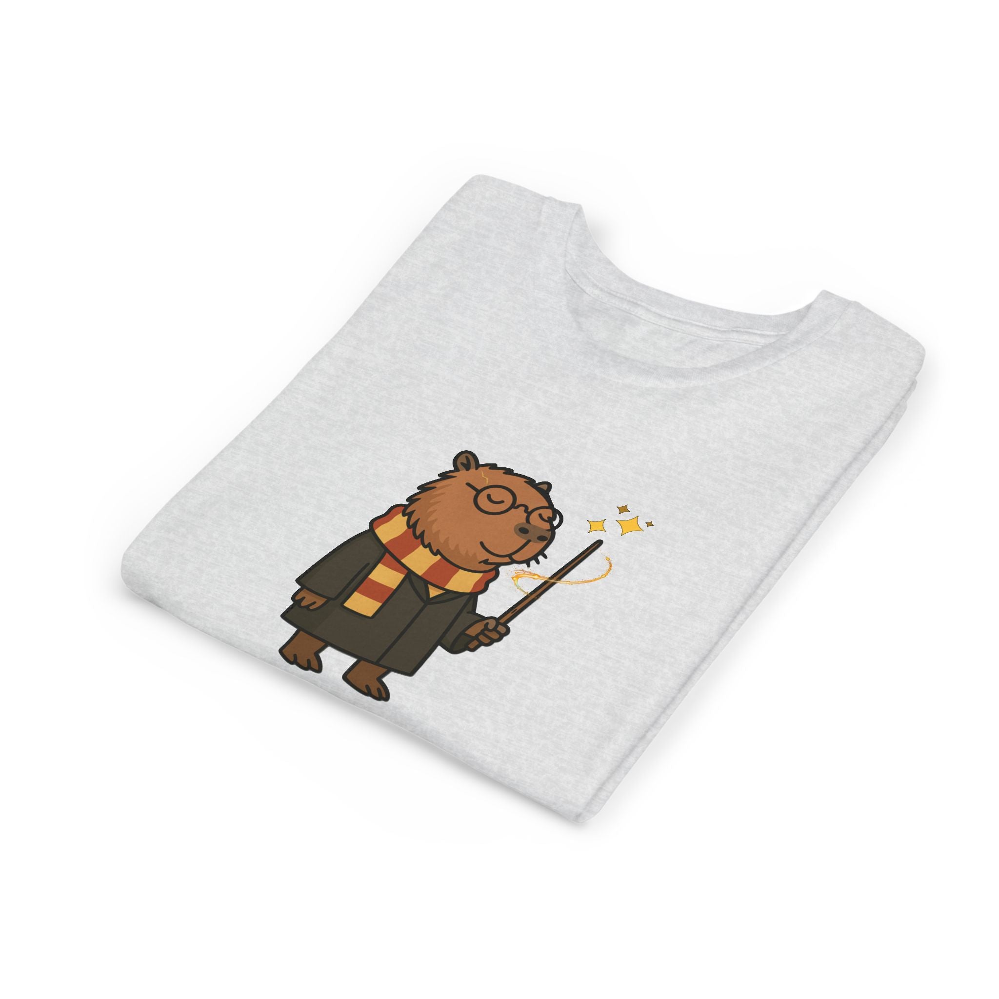 Magically Unbothered Kids Shirt | Chill Wizard Capybara Graphic Youth Tee