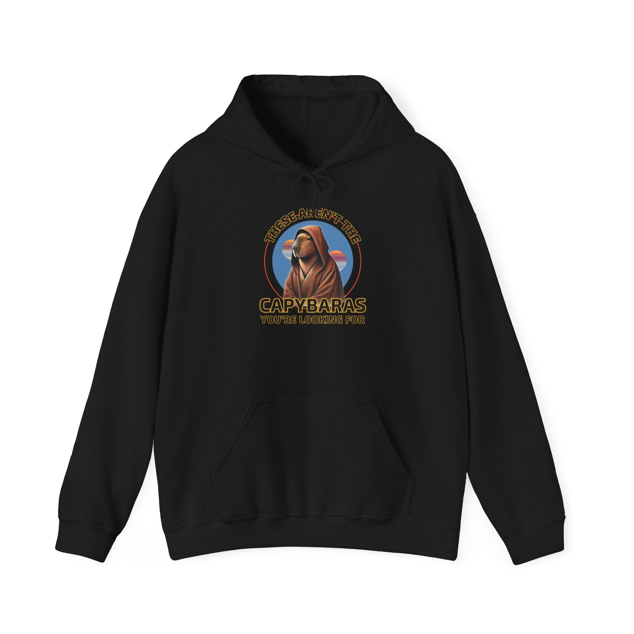 Star Wars Parody Hoodie – These Aren’t the Capybaras You’re Looking For – Obi-Wan Capybara – Funny Nerd Gift – Youth & Adult Sizes – Tatooine Suns Sci-Fi Sweatshirt