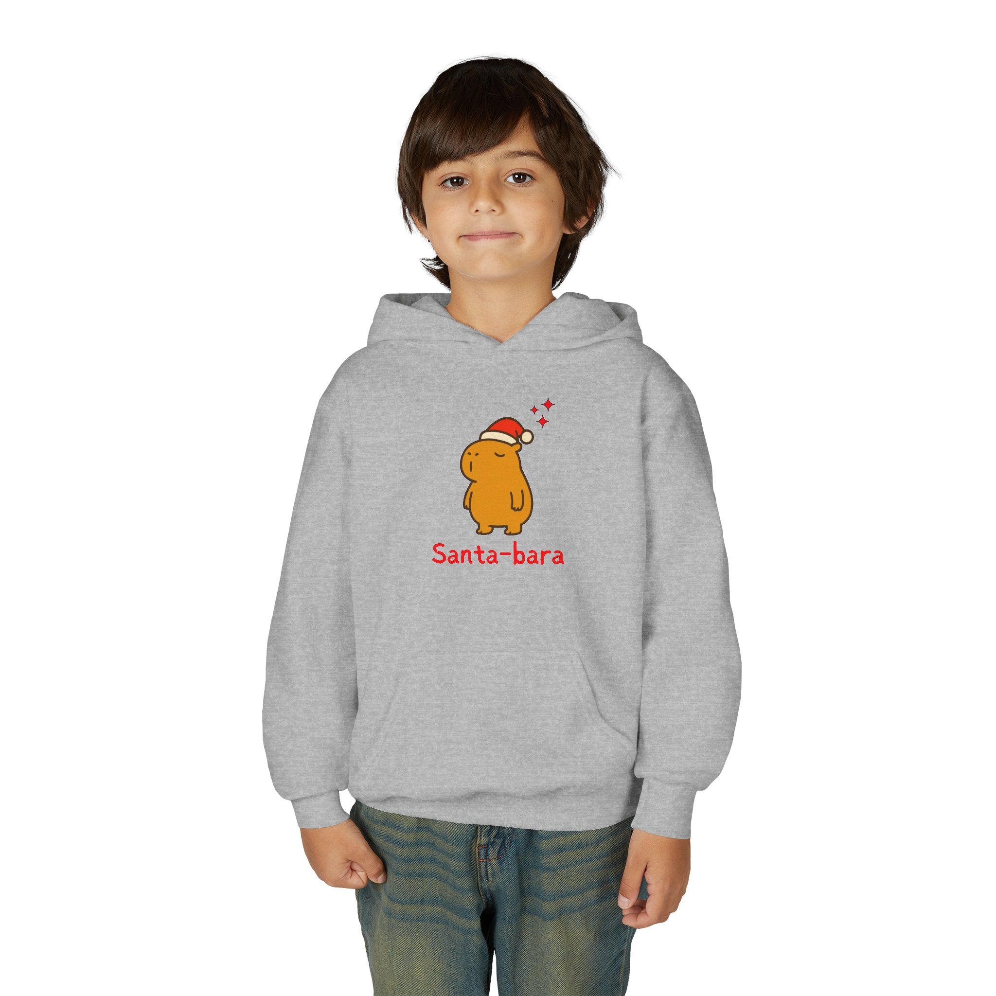 Santa-bara Kids Hoodie — Cute Christmas Capybara Hoodie for Children | Cozy Holiday Sweatshirt