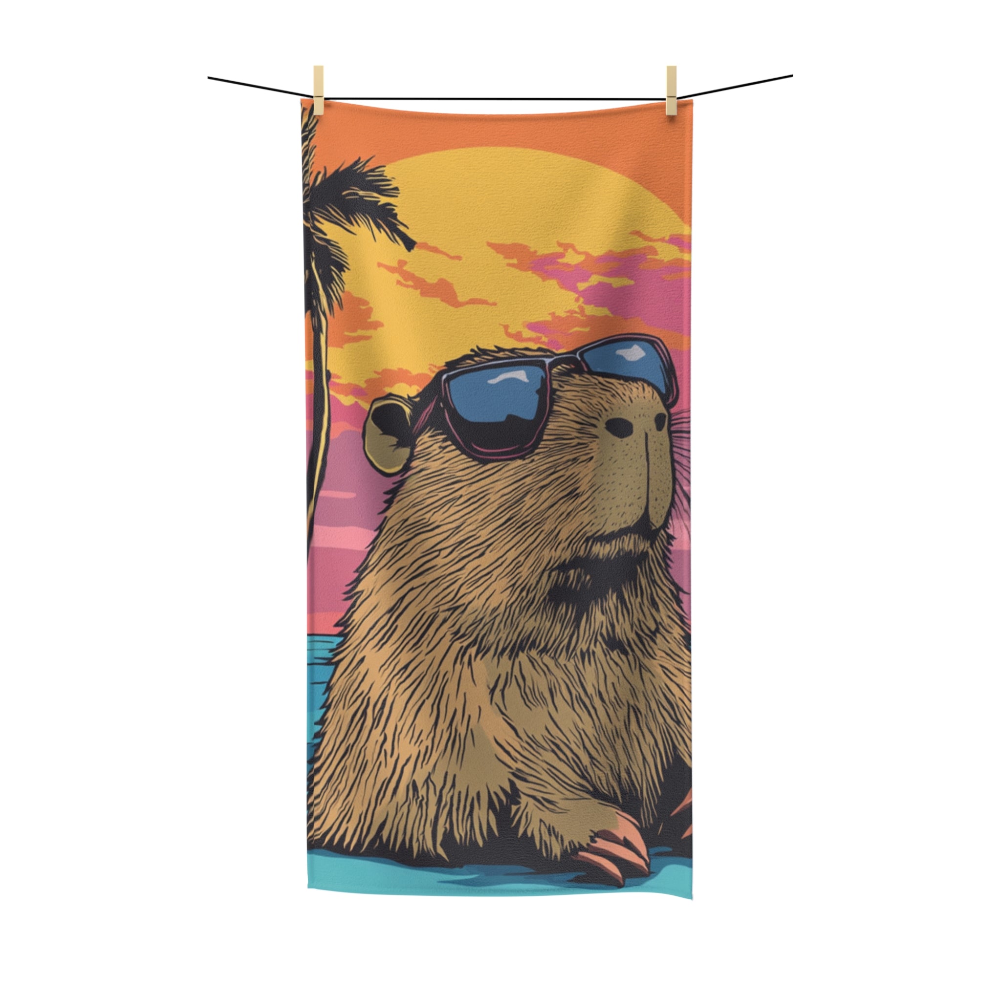 Gene the Capybara Beach Towel