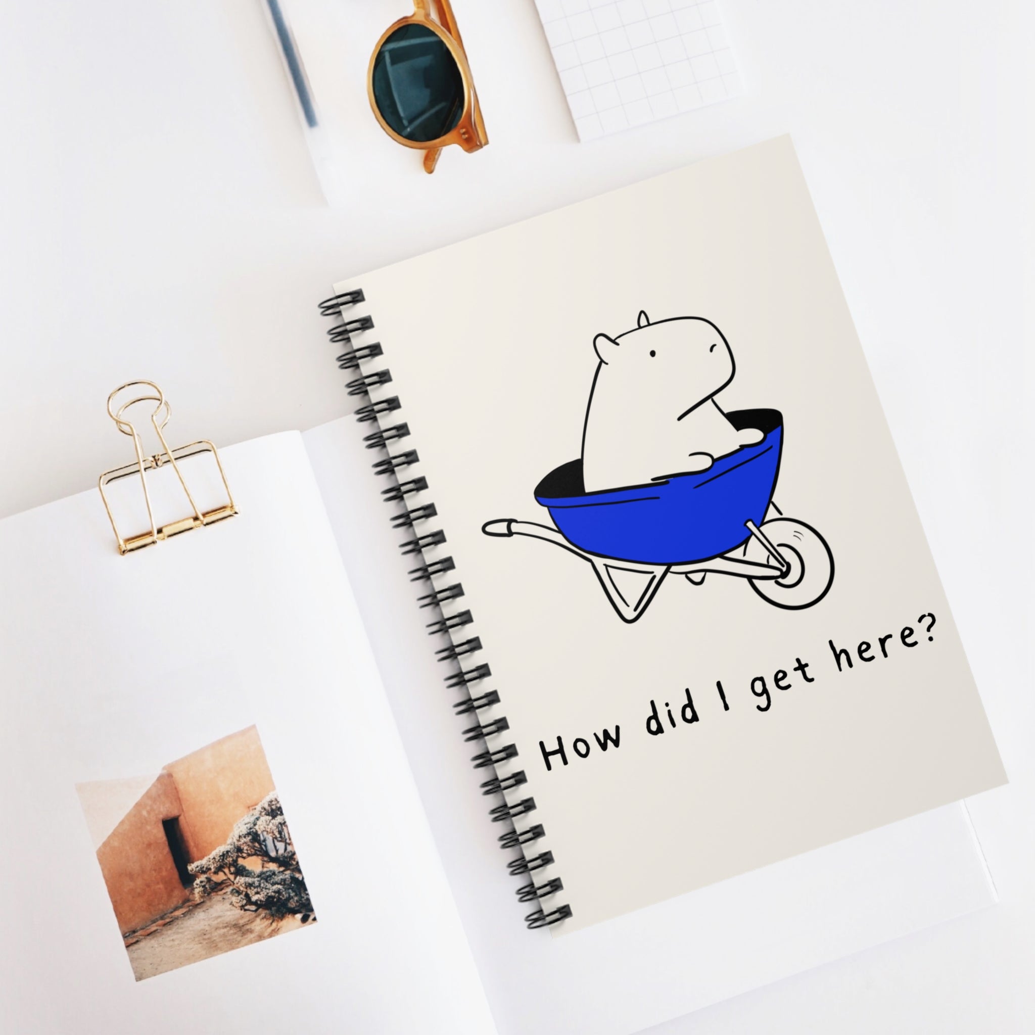 Funny Capybara Notebook – “How Did I Get Here?” Humor Journal
