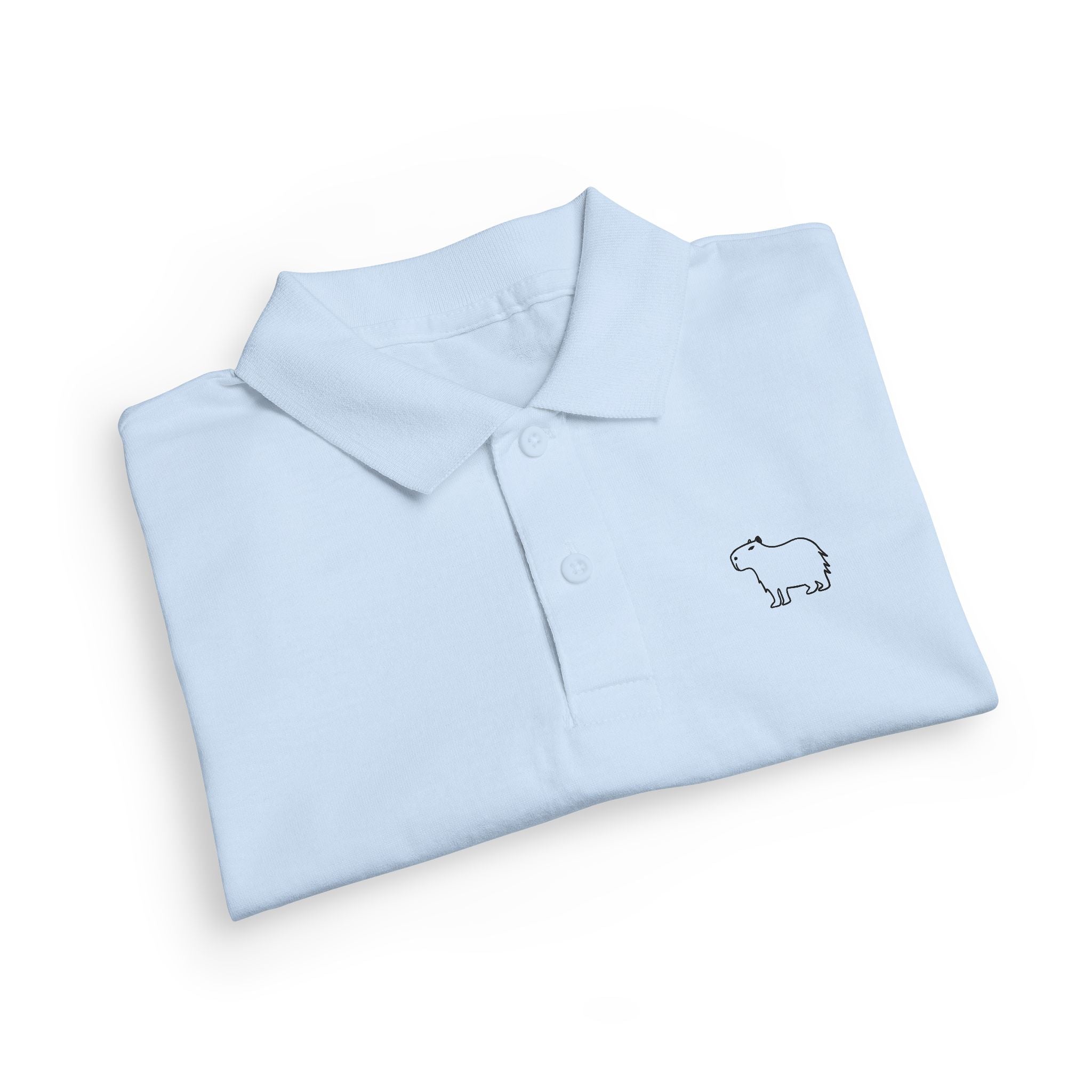 Kids Capybara Polo Shirt – Embroidered Minimalist Capybara Polo for Boys & Girls