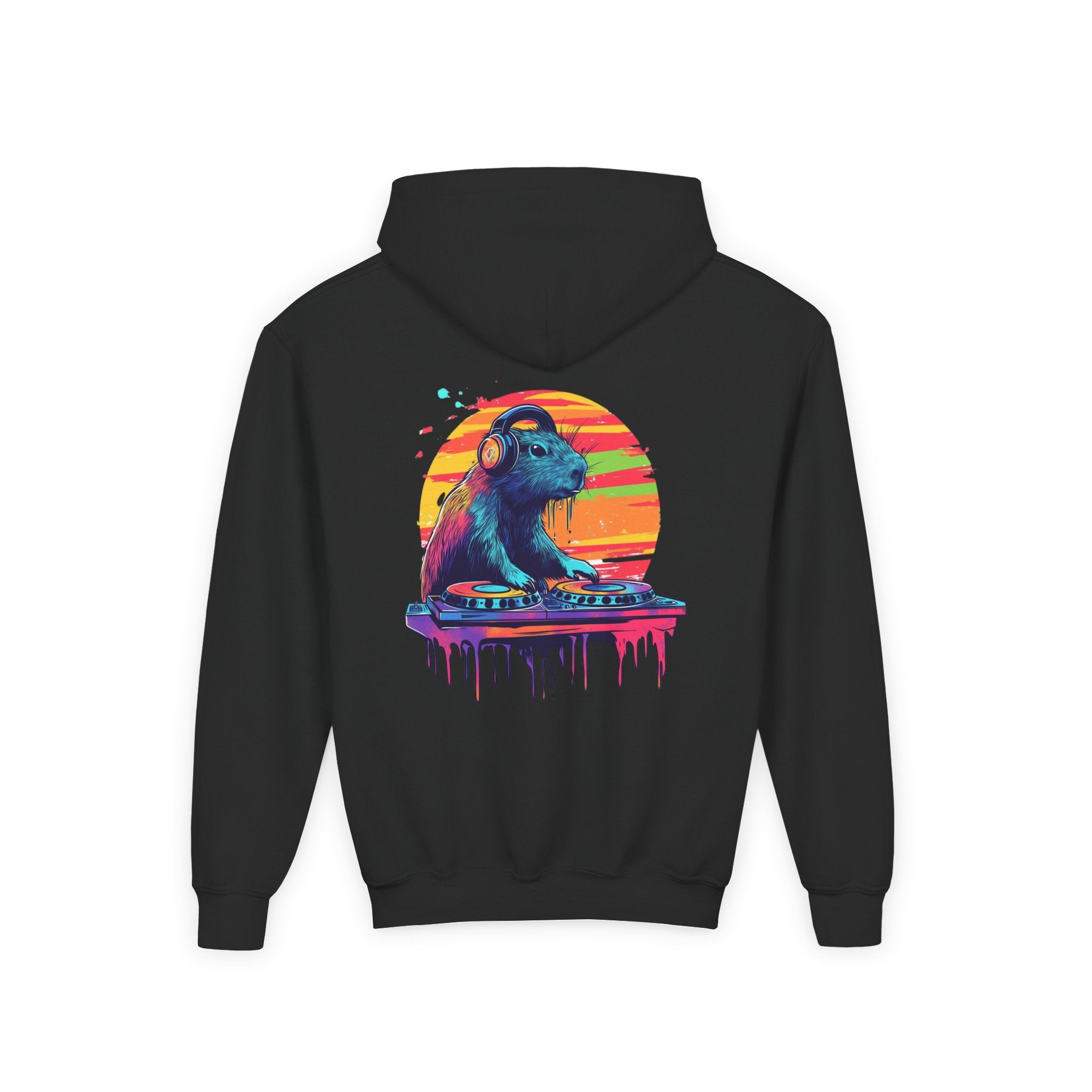 DJ Capybara Kids Hoodie | Music Lover Sweatshirt, Festival Vibes for Kids