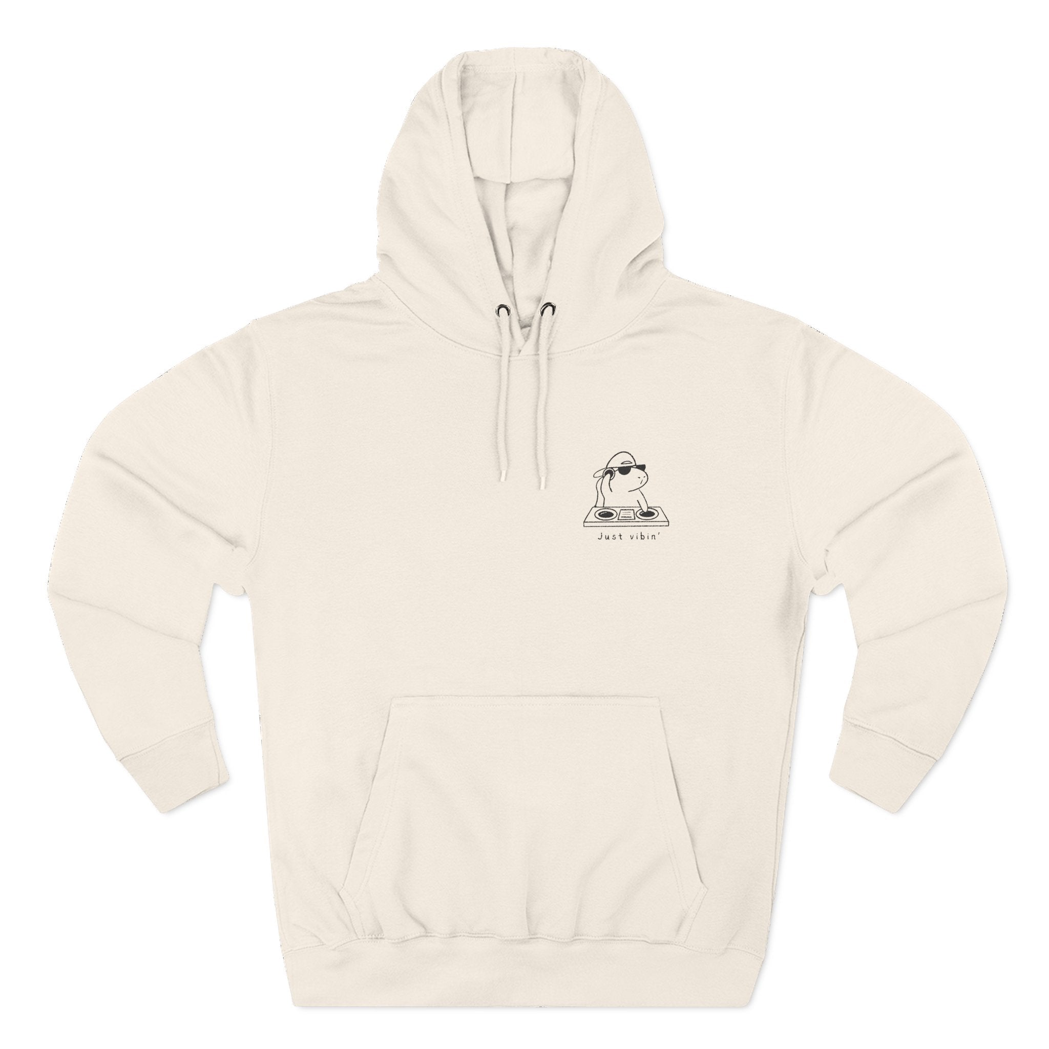 Embroidered Funny Capybara Hoodie – “Just Vibin'” Cozy Chill Sweatshirt