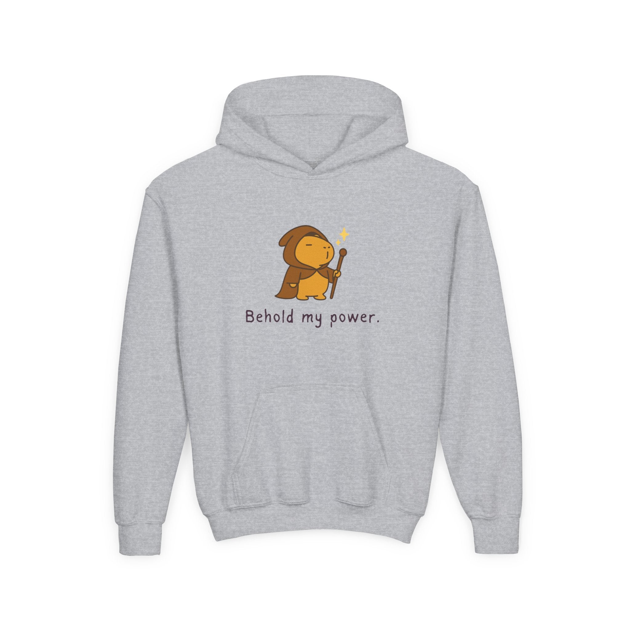 Behold My Power Kids Hoodie — Cozy Wizard Capybara Hoodie for Children | Cute Fantasy Sweatshirt
