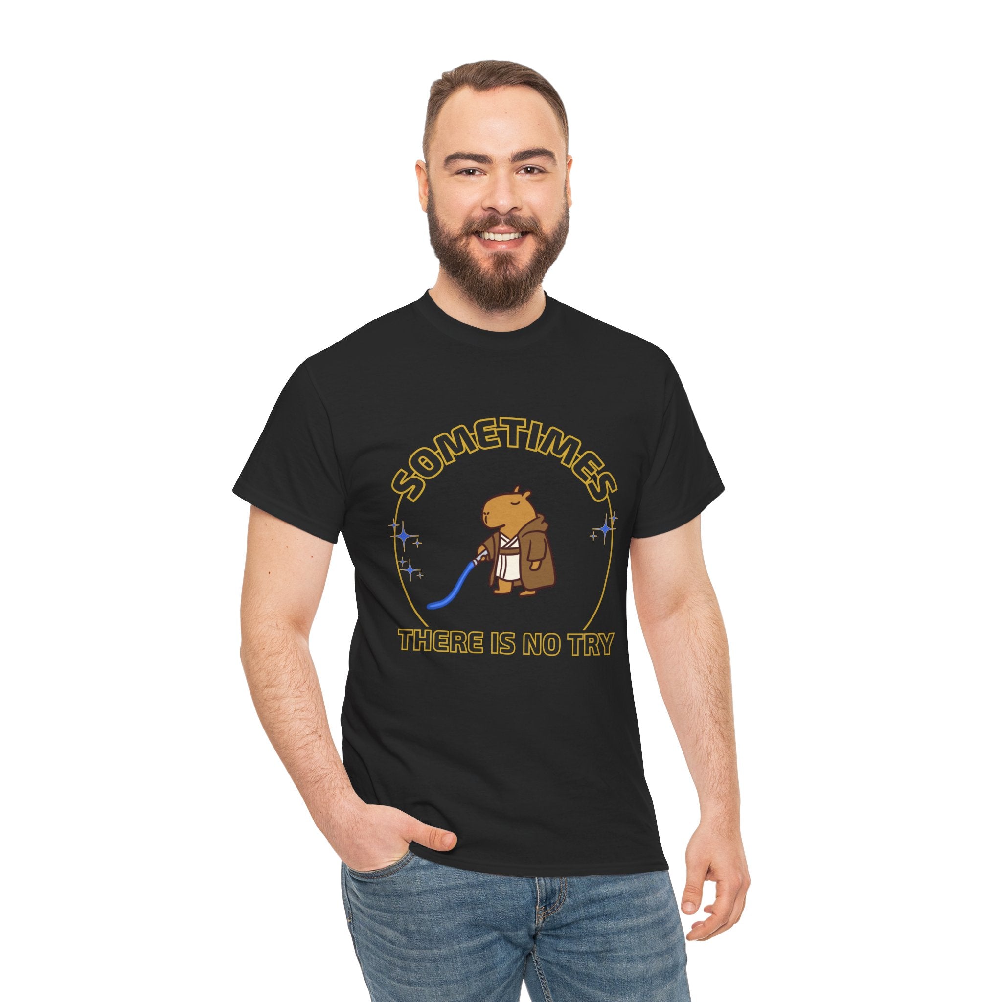 Funny Capybara Jedi Shirt – Nerdy Parody Graphic Tee – Cute Geek Gift for Star Wars Fans – Unisex Capybara T Shirt