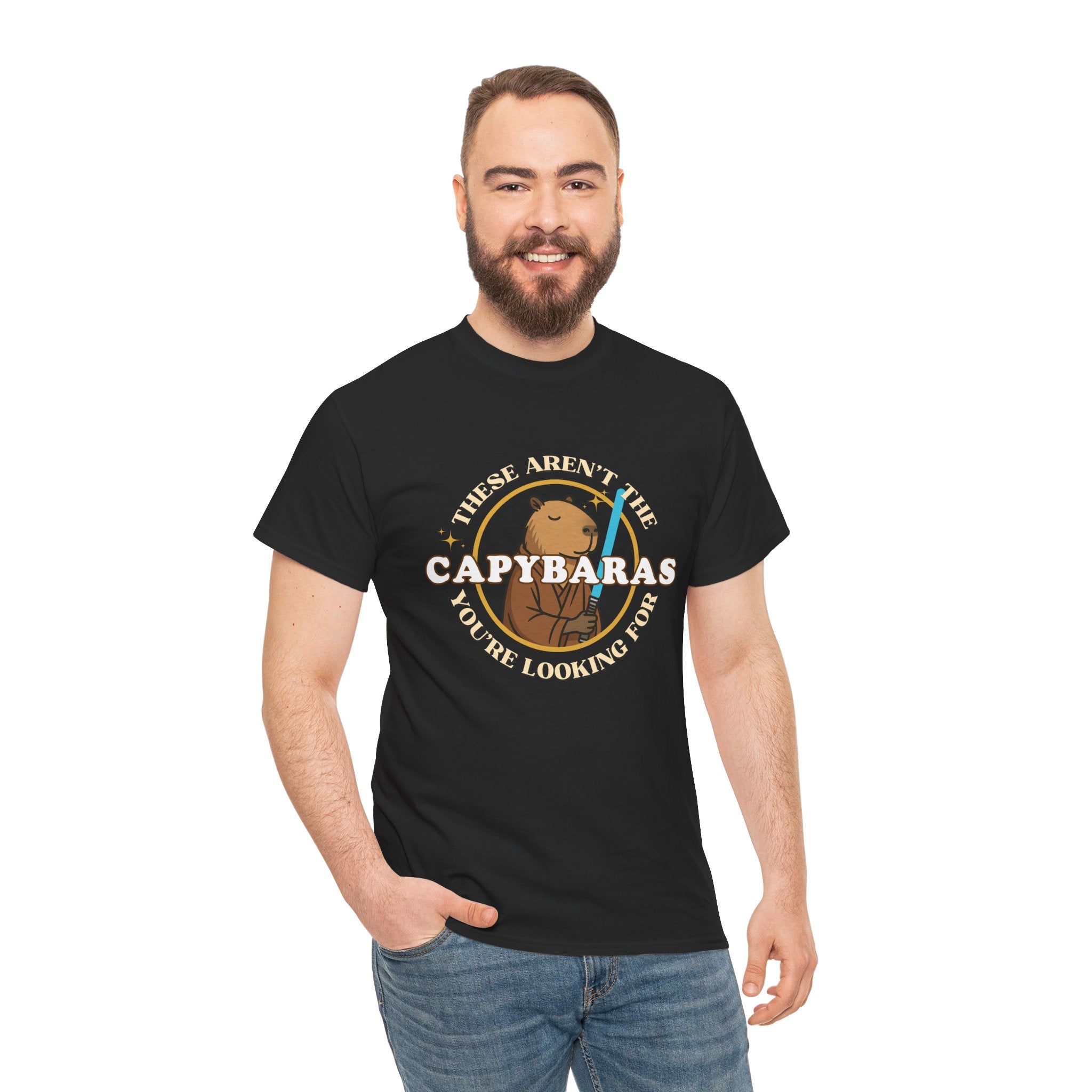 Star Wars Parody Shirt – These Aren’t the Capybaras You’re Looking For – Obi-Wan Capybara – Funny Nerd Gift - Unisex Adult Tee