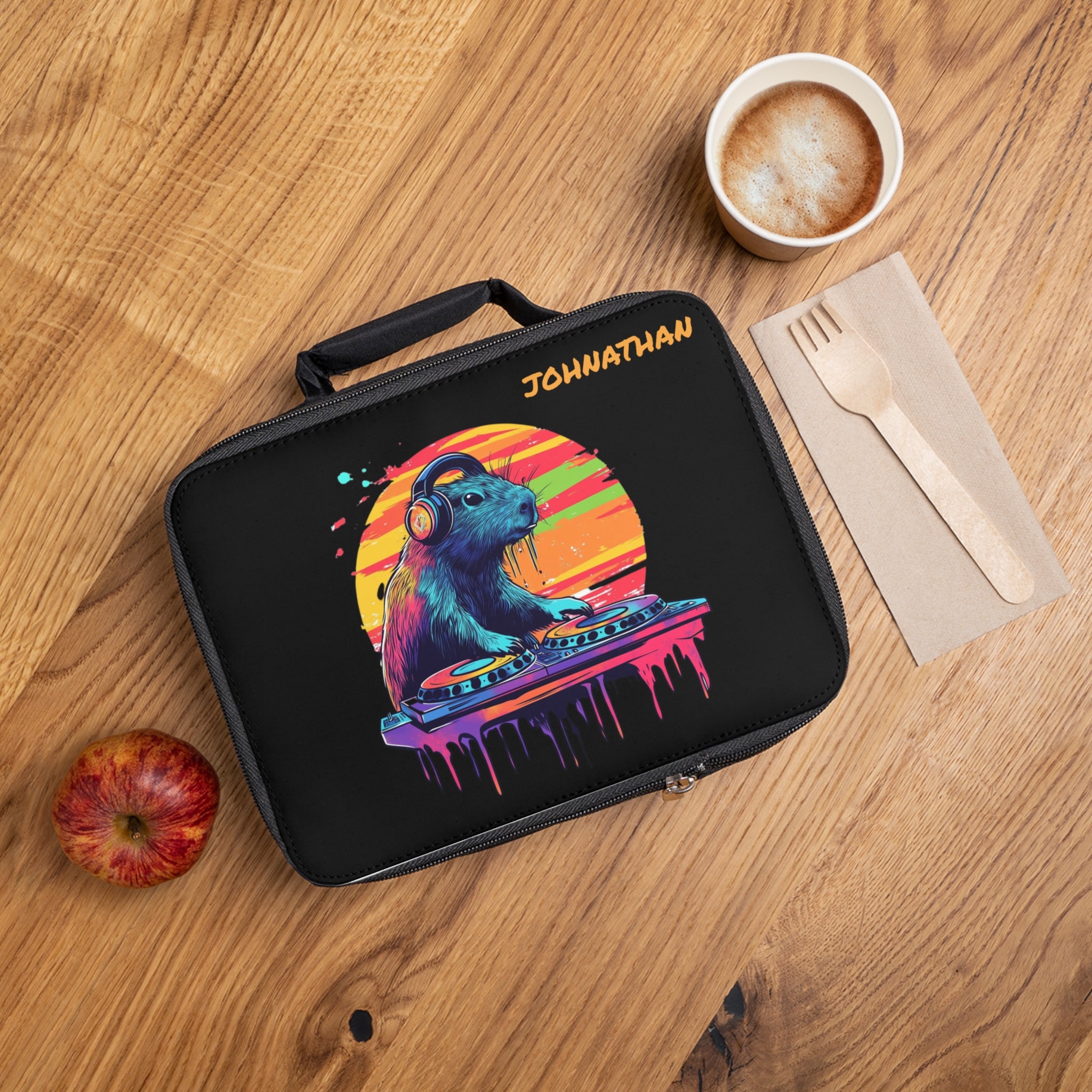 Personalized DJ Capybara Lunchbox Insulated Lunch Tote