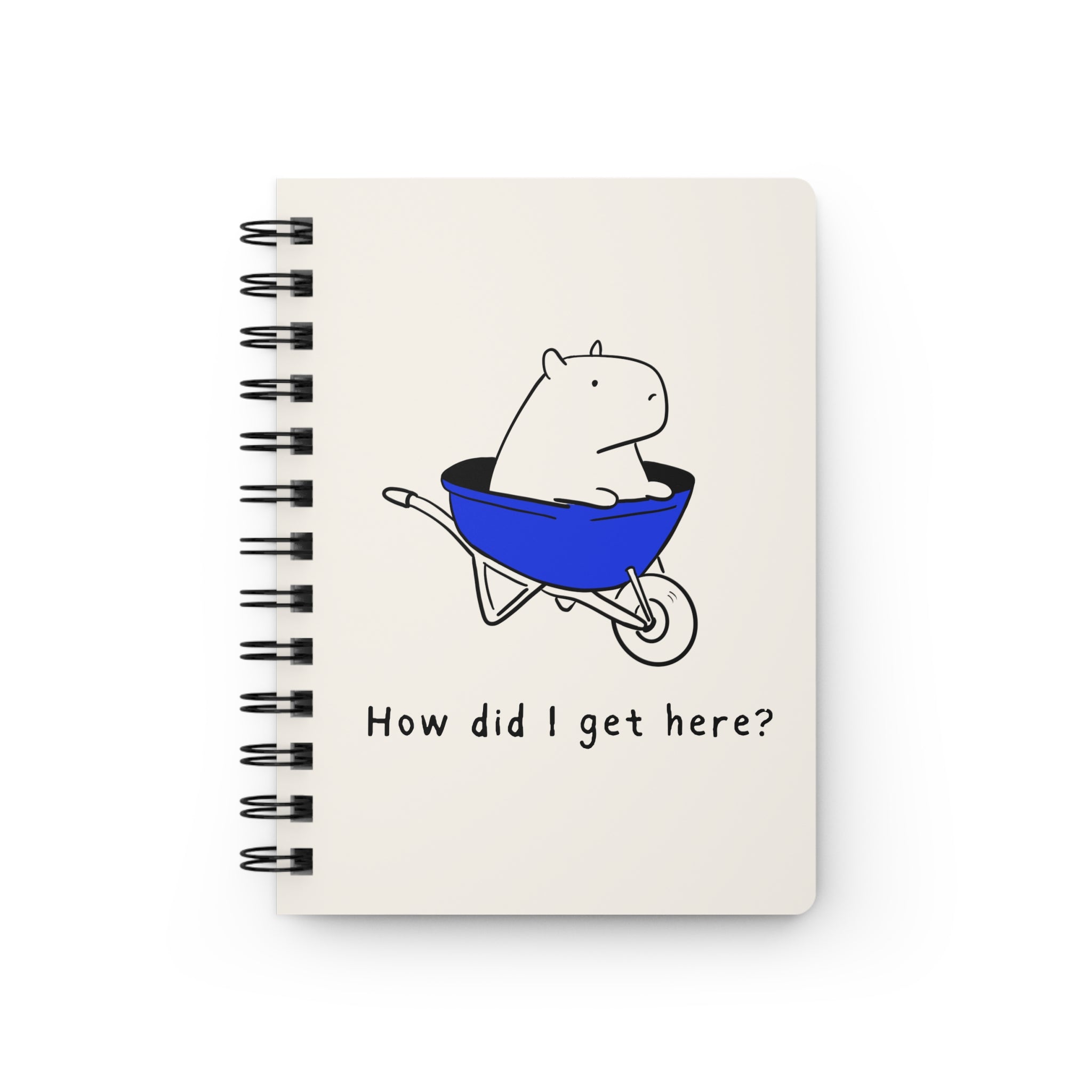 Funny Capybara Notebook – “How Did I Get Here?” Humor Journal