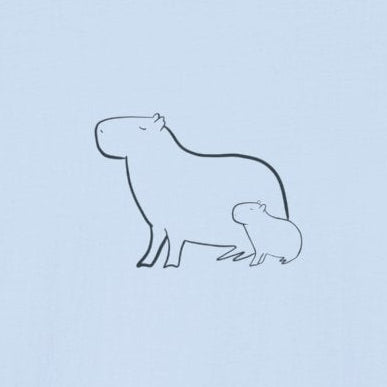 Minimalist Capybara Shirt – Mom & Baby Walk Tee