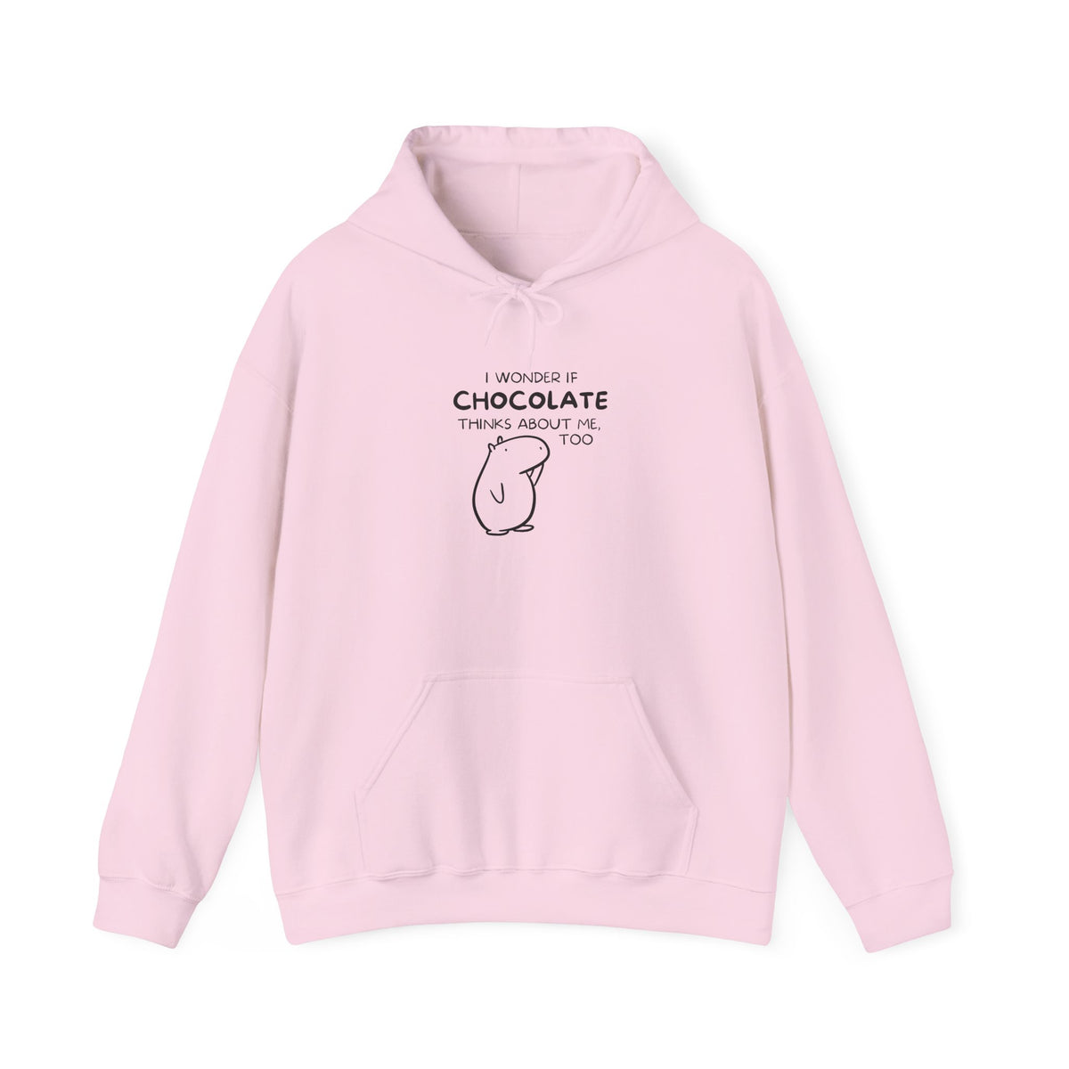I Wonder If Chocolate Thinks About Me Too | Funny Capybara Hoodie