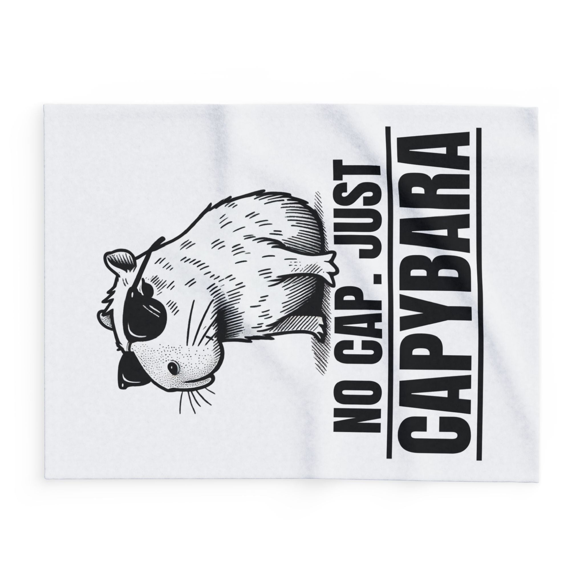 No Cap, Just Capybara Fleece Throw,