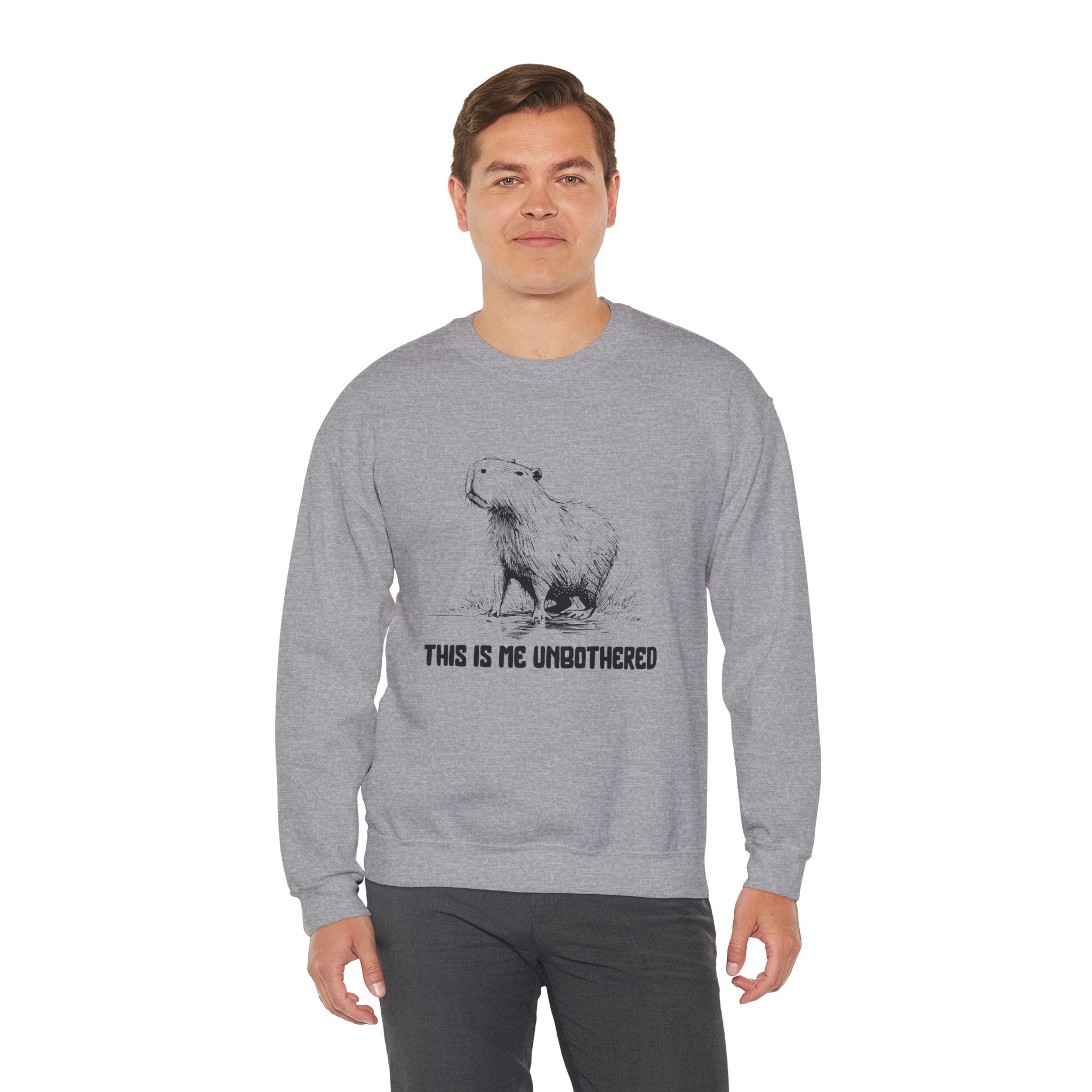 Unisex Capybara Sweatshirt - This Is Me Unbothered | Cozy Minimalist Crewneck