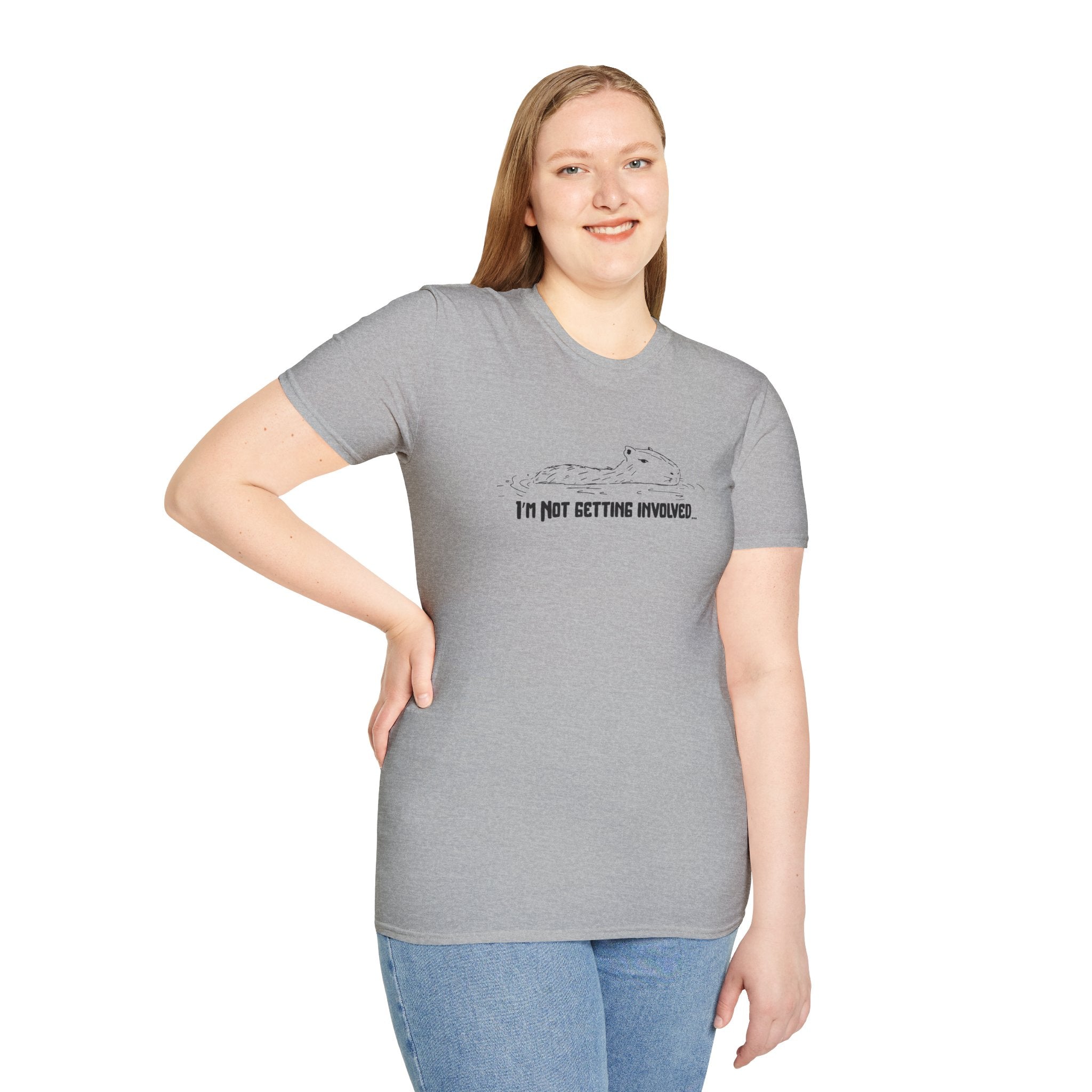 "I'm not getting involved" Capybara No Drama Softstyle Adult Tee