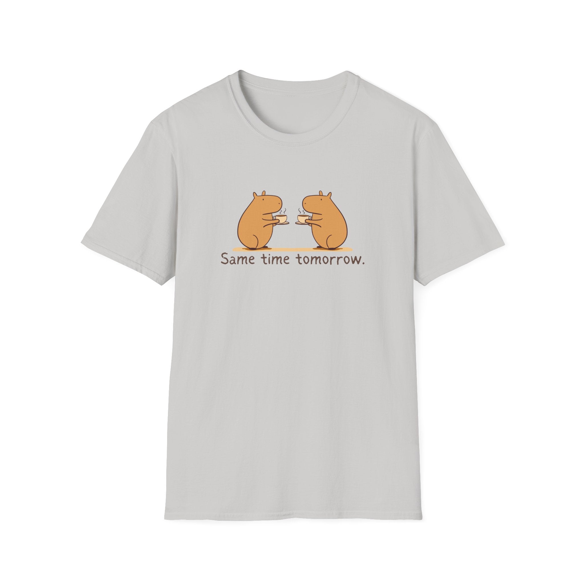 "Same Time Tomorrow" Coffee Lover Capybara Softstyle Tee