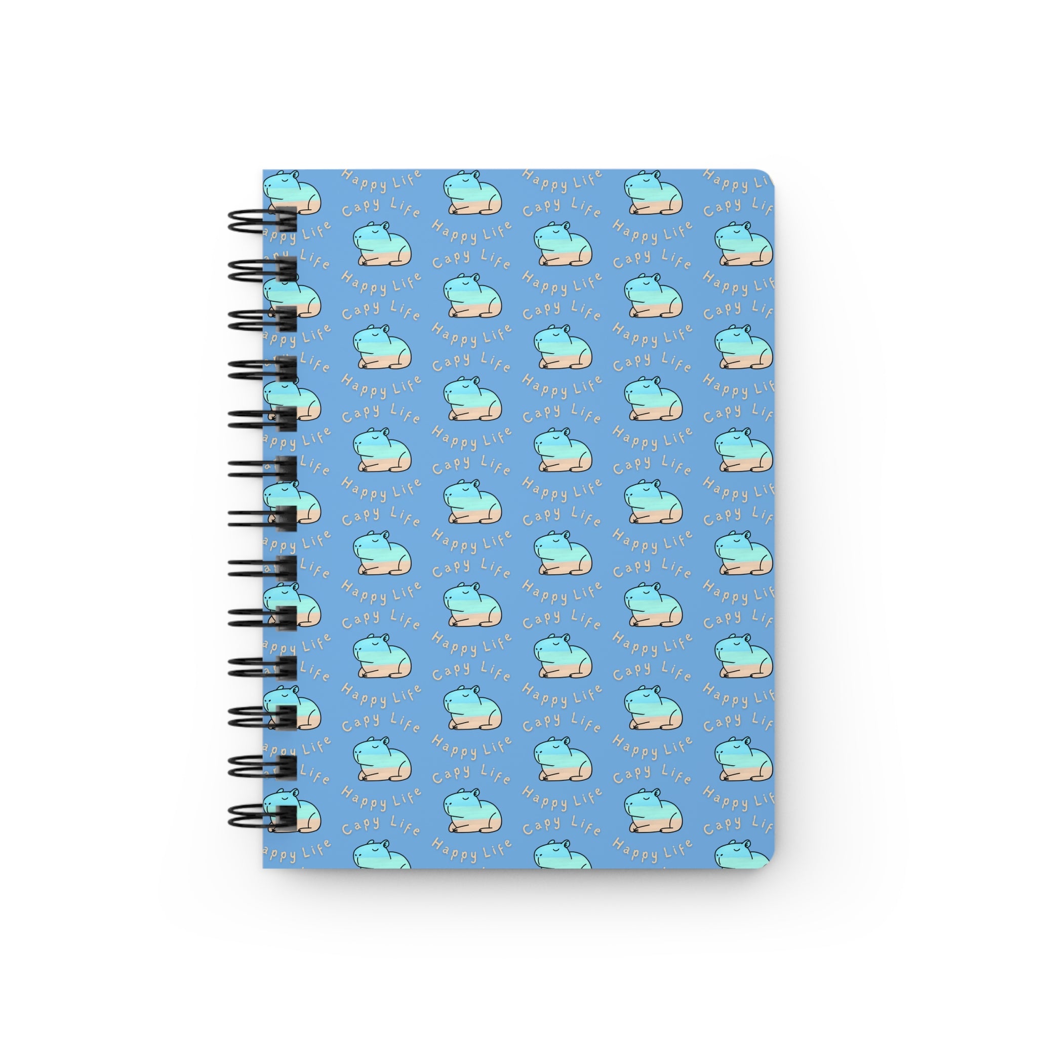 Capy Life Pattern Spiral Notebook – Coastal Capybara Journal