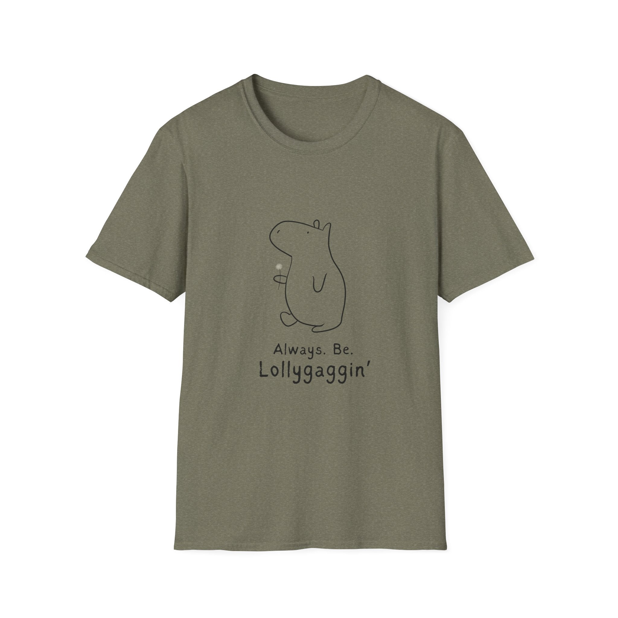 Funny Minimalist Tee - Always. Be. Lollygagin’. Capybara Shirt