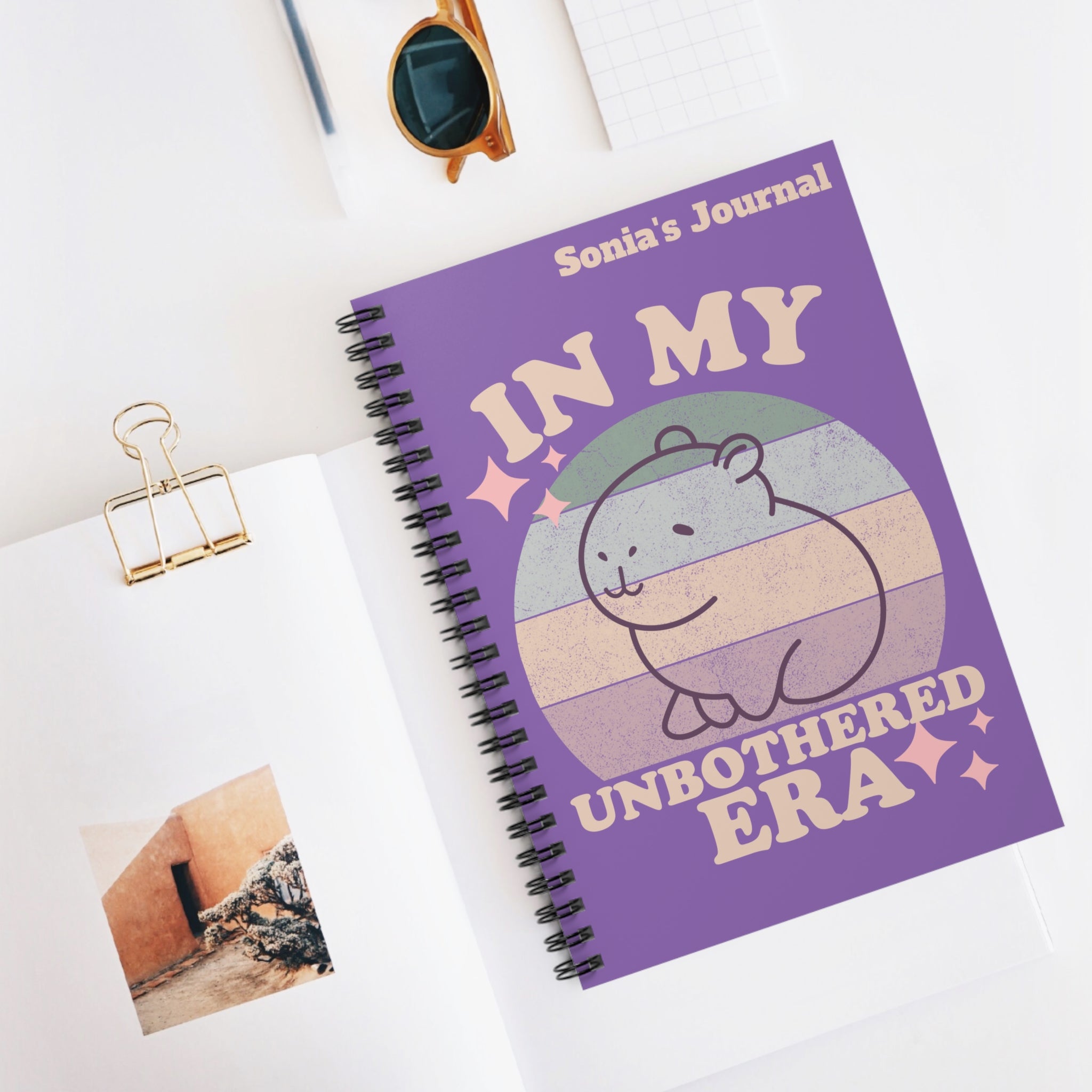 In My Unbothered Era Personalized Notebook | Pastel Kawaii Aesthetic Journal by Capy Life