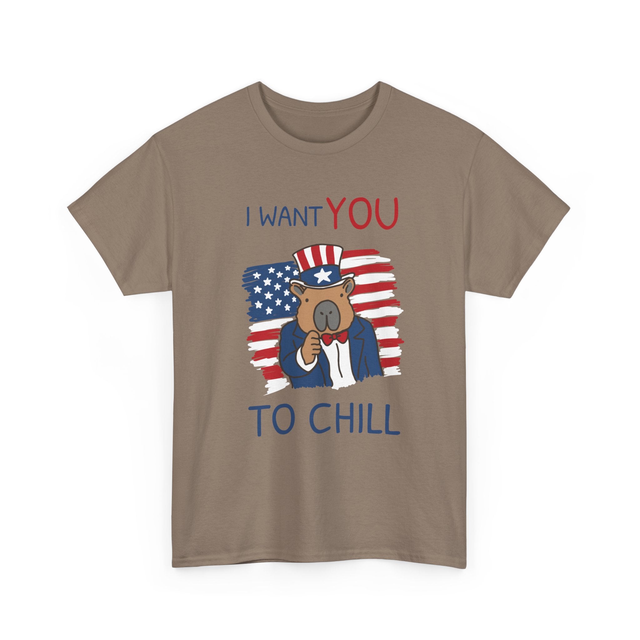 I Want You to Chill Capybara Patriotic Heavy Tee