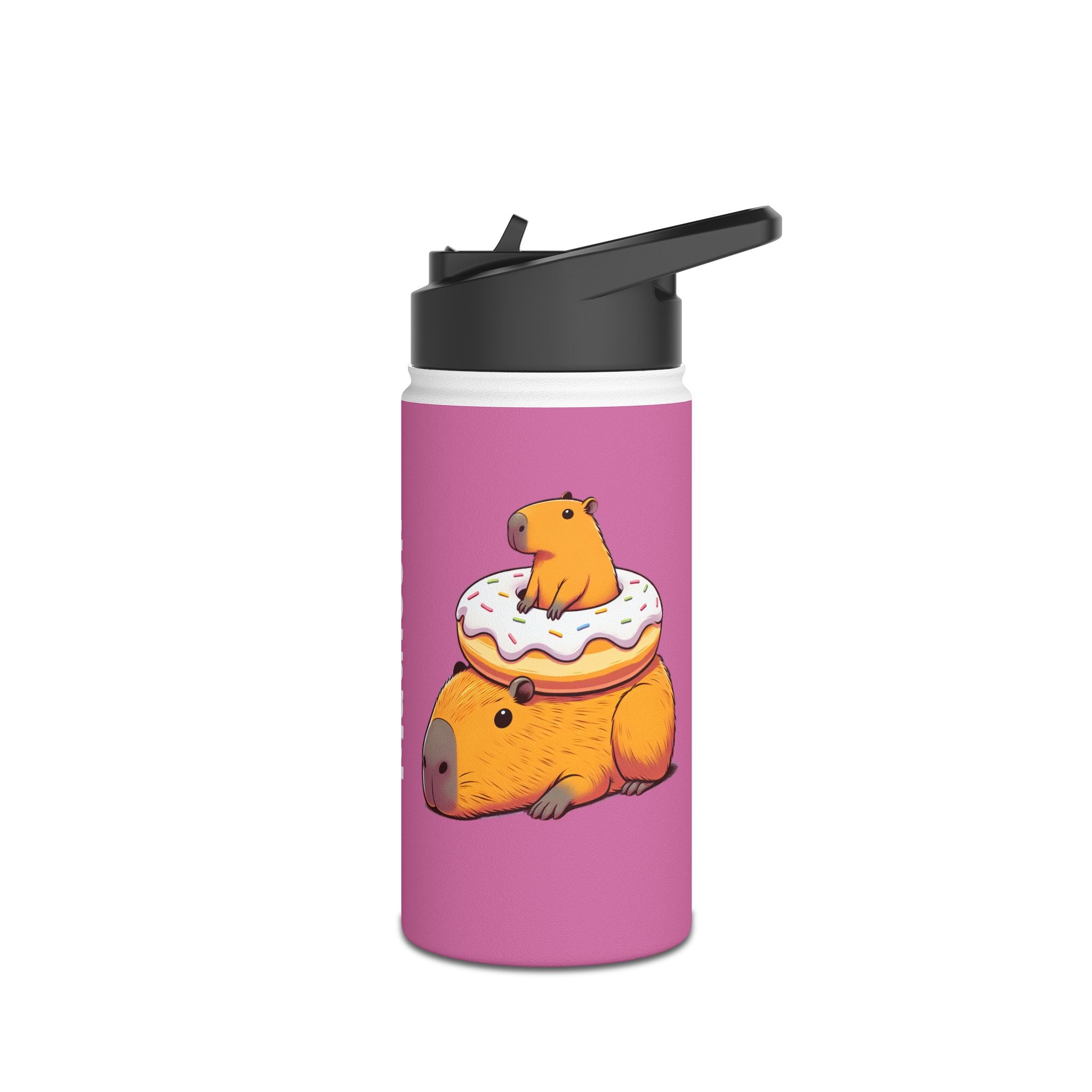 Personalized Donut Bliss Capybara Water Bottle | Funny Kids Water Bottle | Donut Lover Gift for Kids