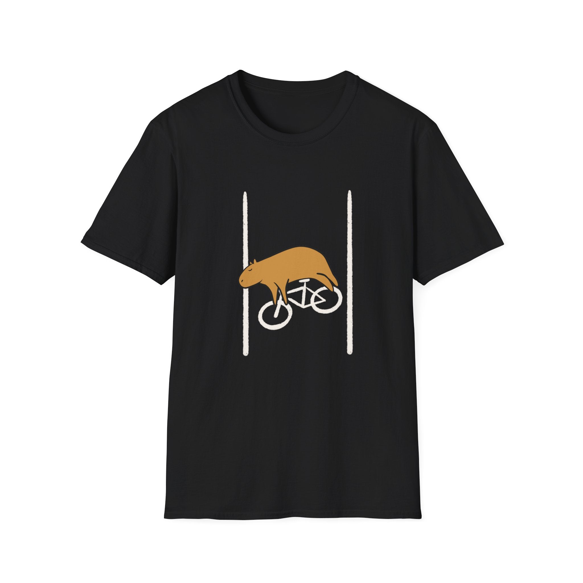 Capybara Bike Lane Softstyle Adult Tee